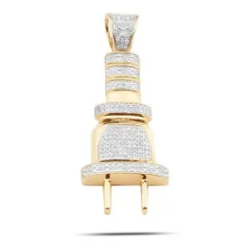 10KY 0.50CTW DIAMOND PLUG PENDANT