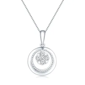 18K White Gold Diamond Pendant