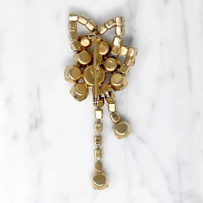 Abstract Nosegay Brooch in AB Rhinestones
