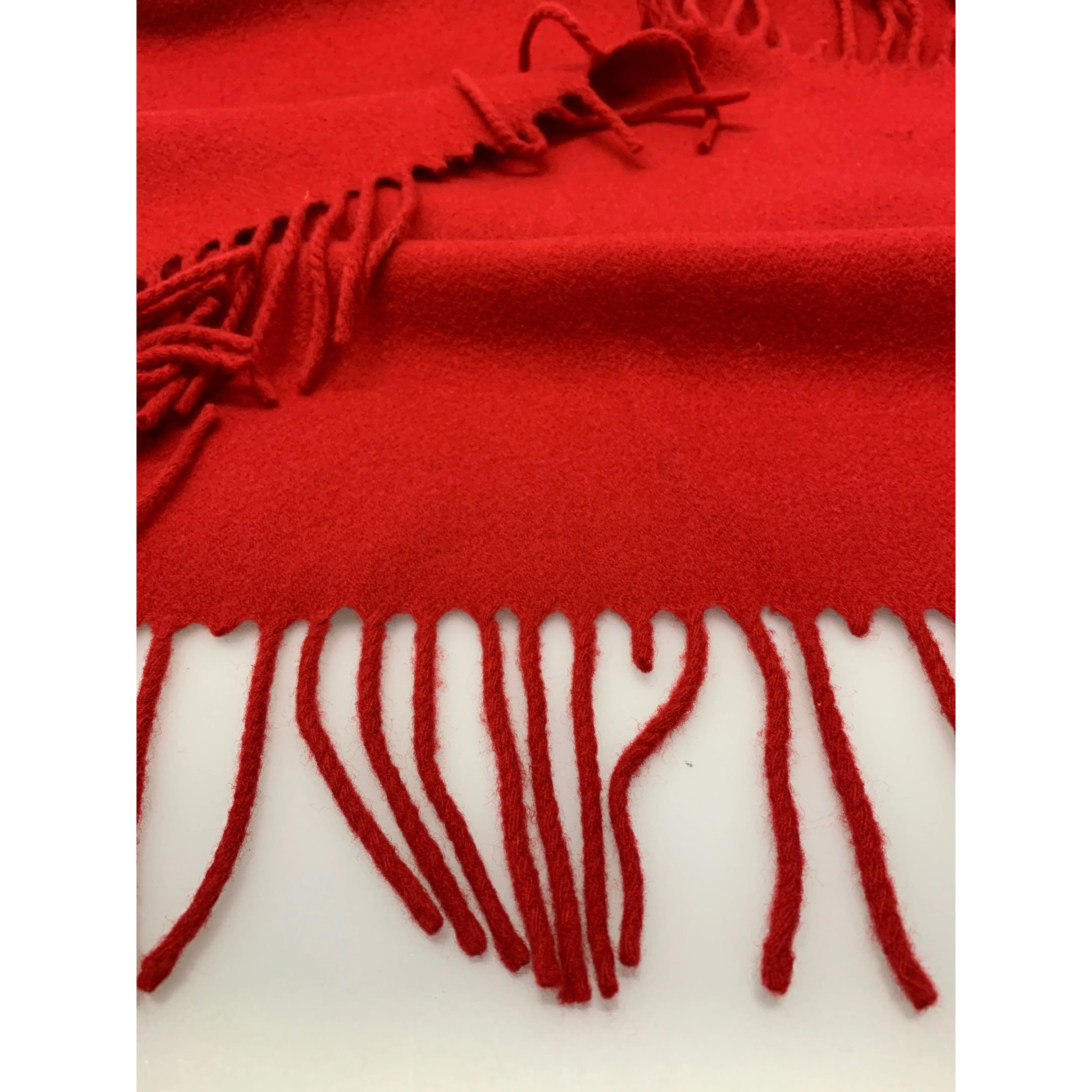 Acne Studios Red Wool Muffler Scarf - Plain Design
