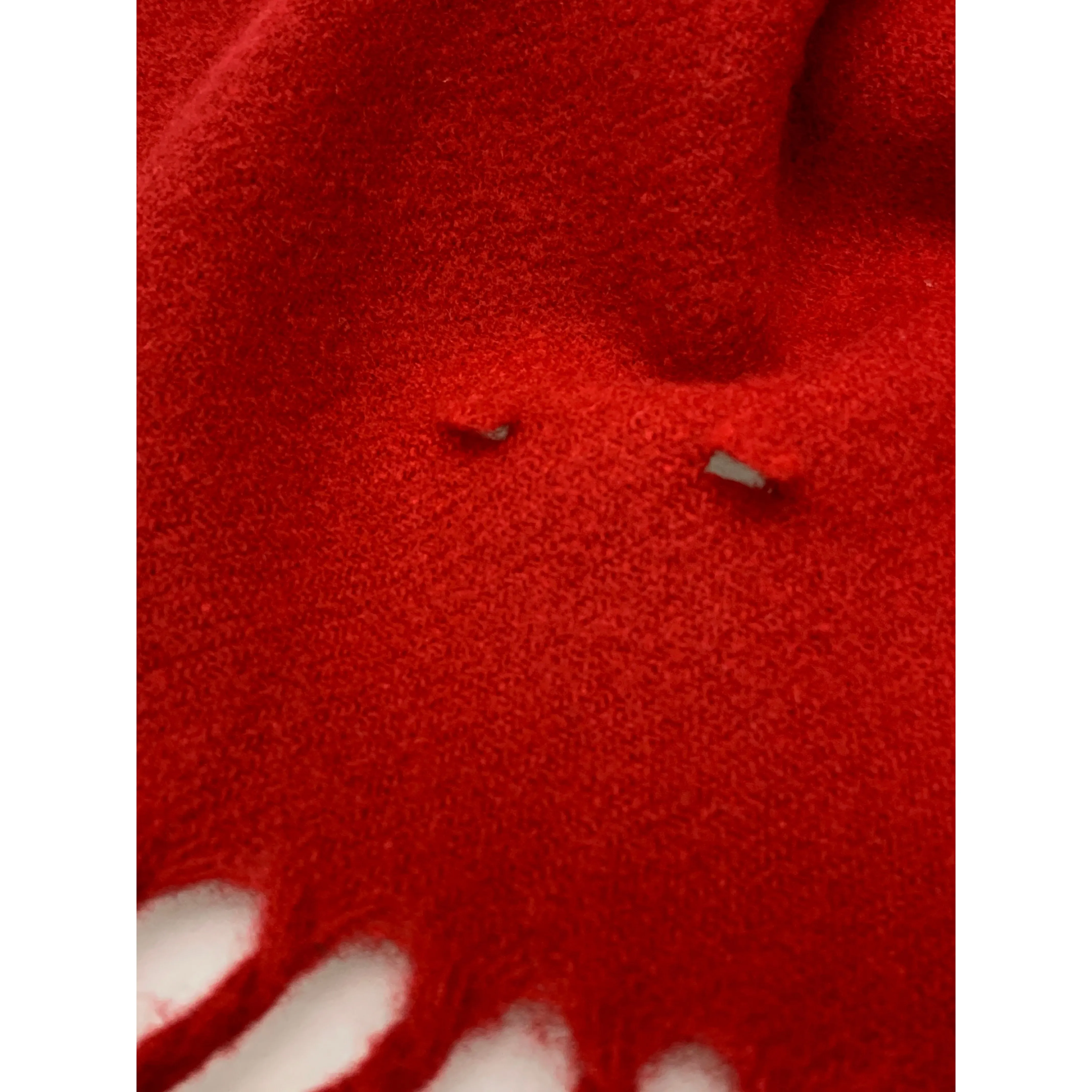 Acne Studios Red Wool Muffler Scarf - Plain Design