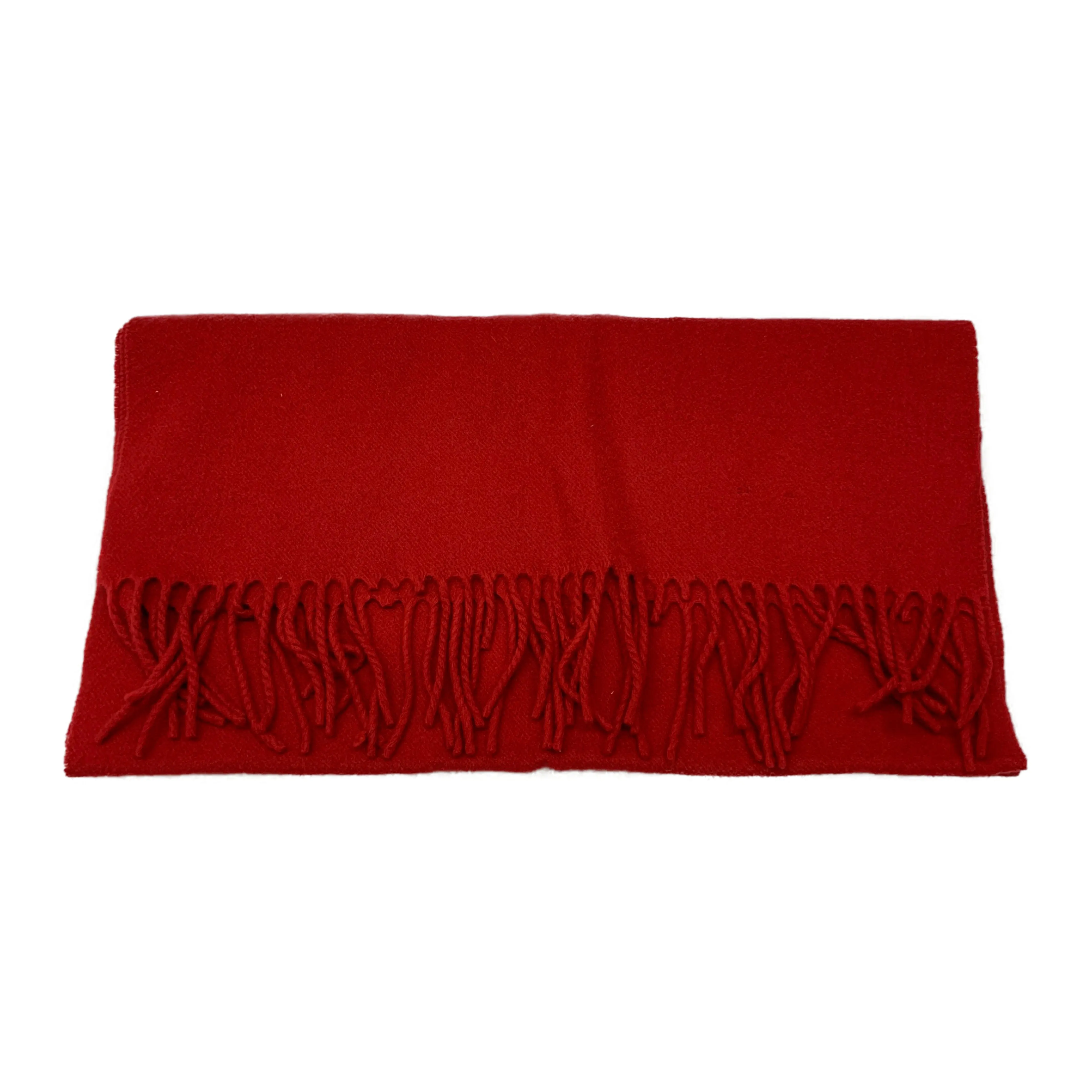 Acne Studios Red Wool Muffler Scarf - Plain Design