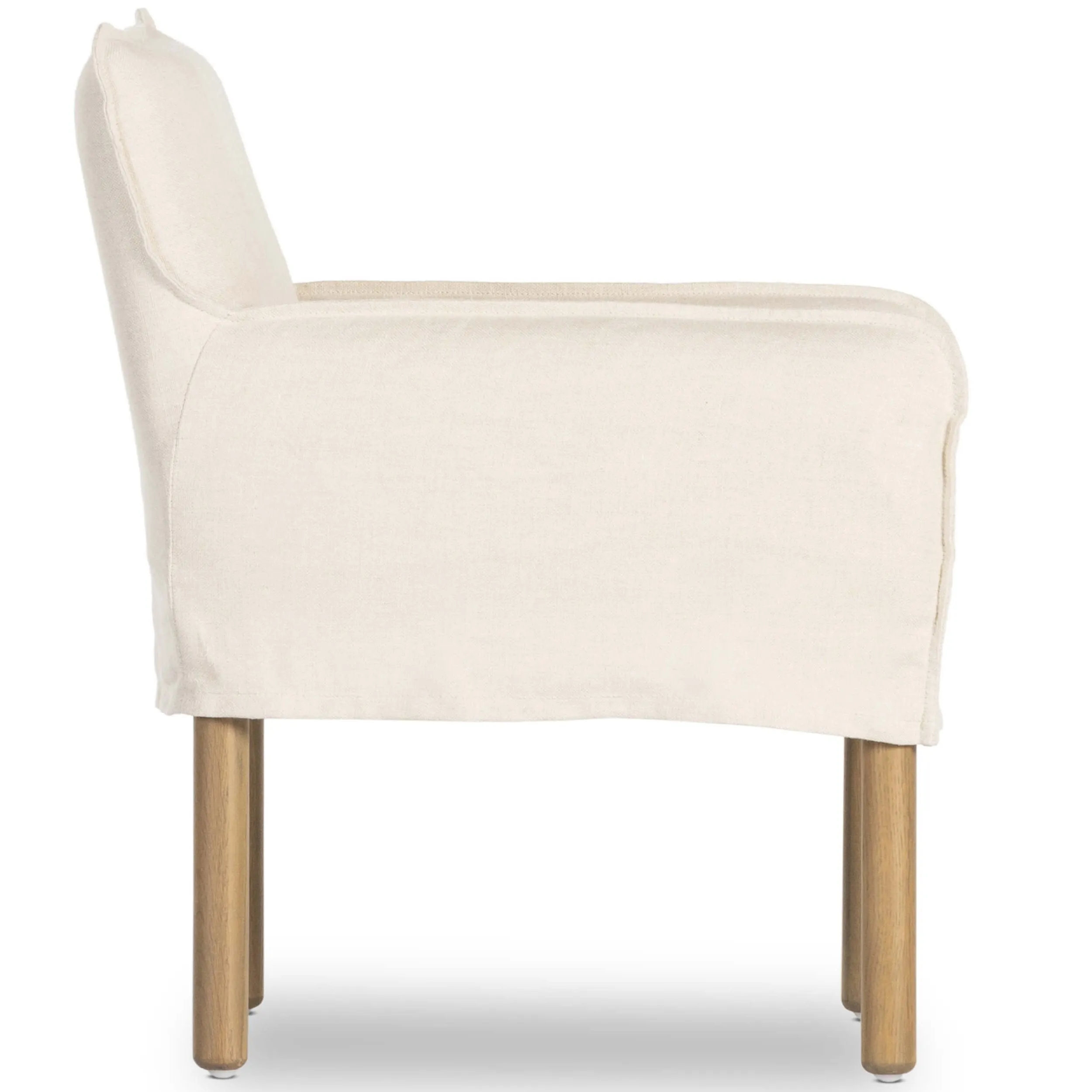 Addington Slipcover Dining Arm Chair, Brussels Natural