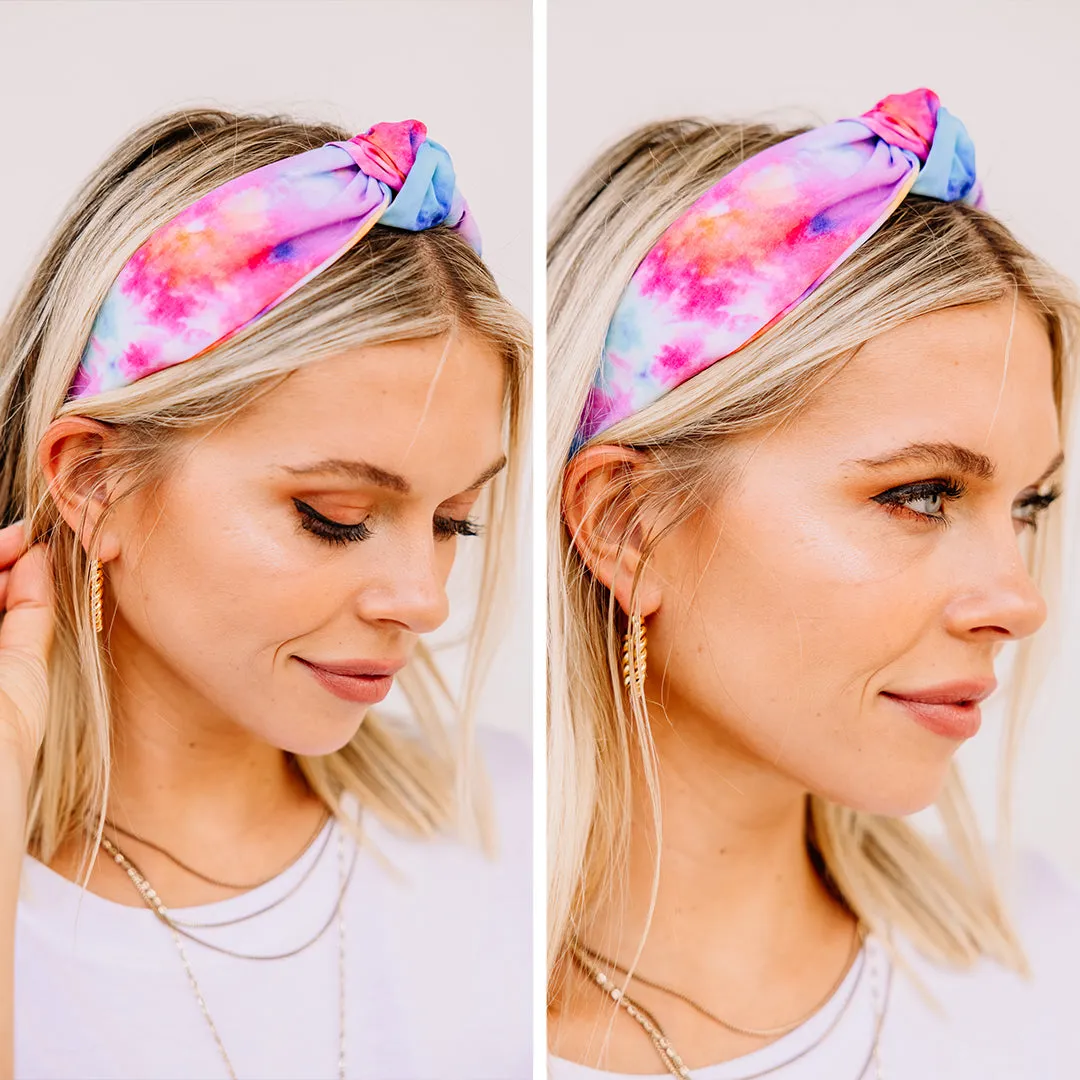 Always On Board Pink Watercolor Headband