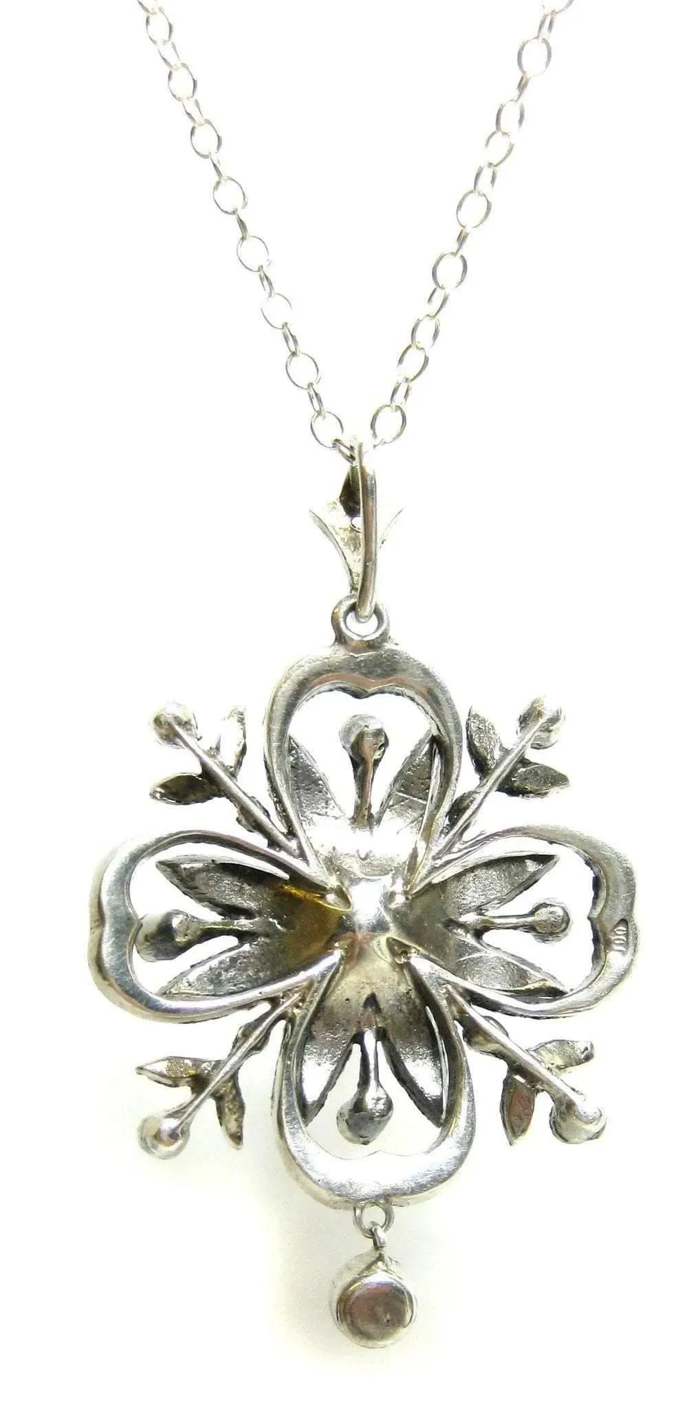 Antique Edwardian Paste Silver Pendant