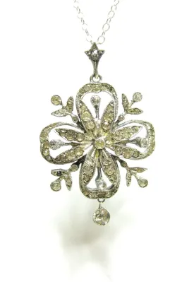 Antique Edwardian Paste Silver Pendant