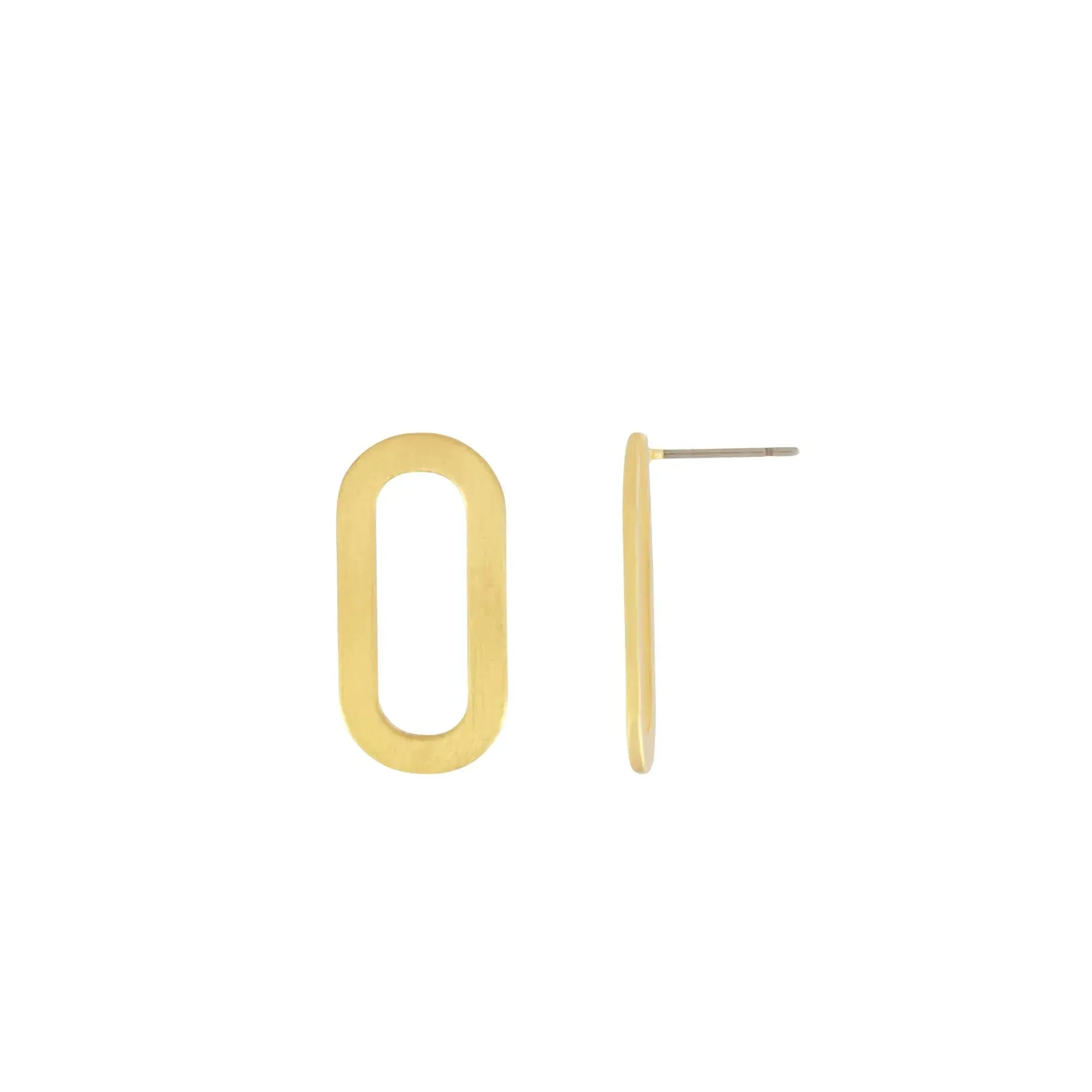 Audrey Oval Earring Post Gold Plating