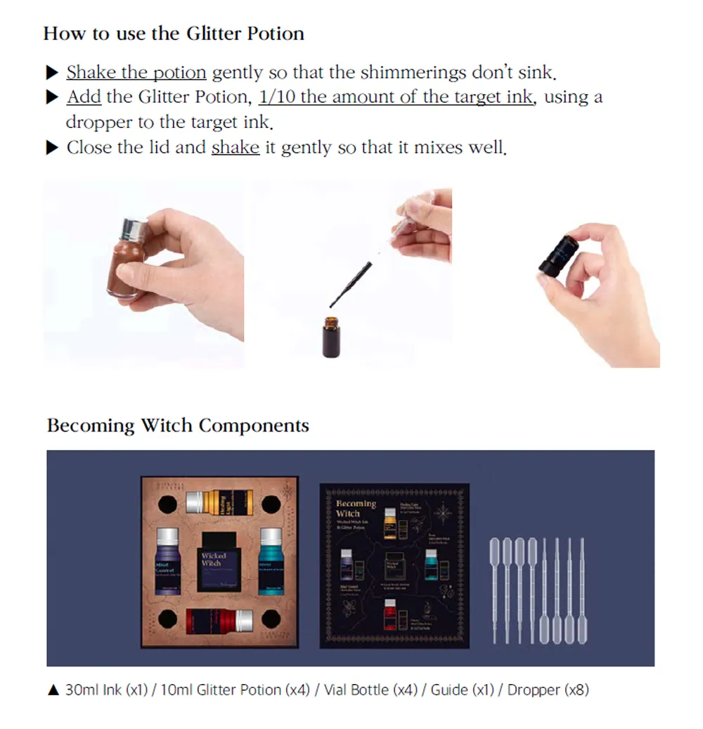 Becoming Witch Ink   Glitter Potion Set