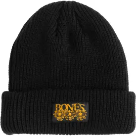 Bones Pushing Up Daisies Beanie Black