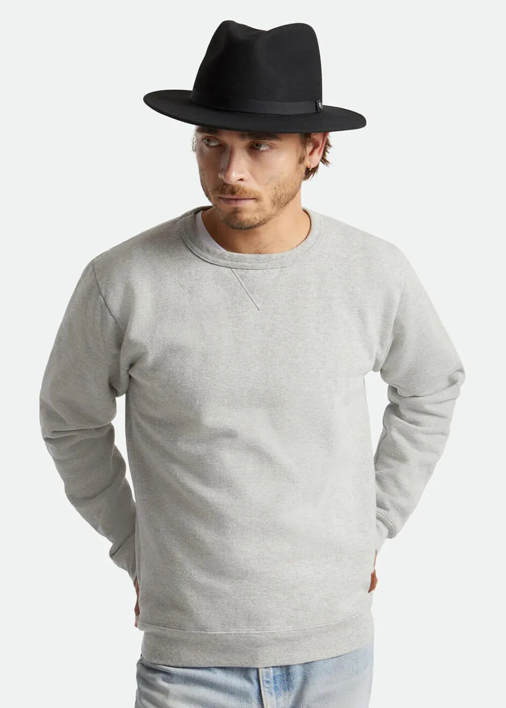 Brixton Messer Packable Fedora Hoed Zwart