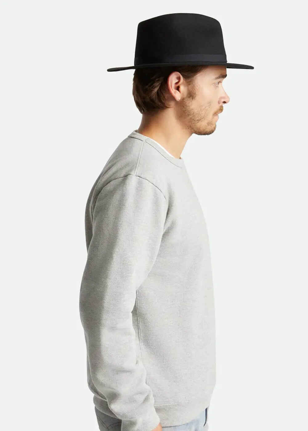 Brixton Messer Packable Fedora Hoed Zwart