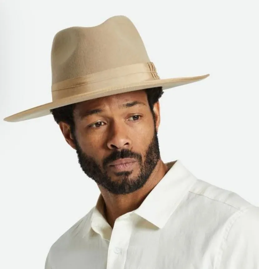 Brixton - Reno Fedora - Wool Felt - 2 Colours: Moss - S or Sand - XS