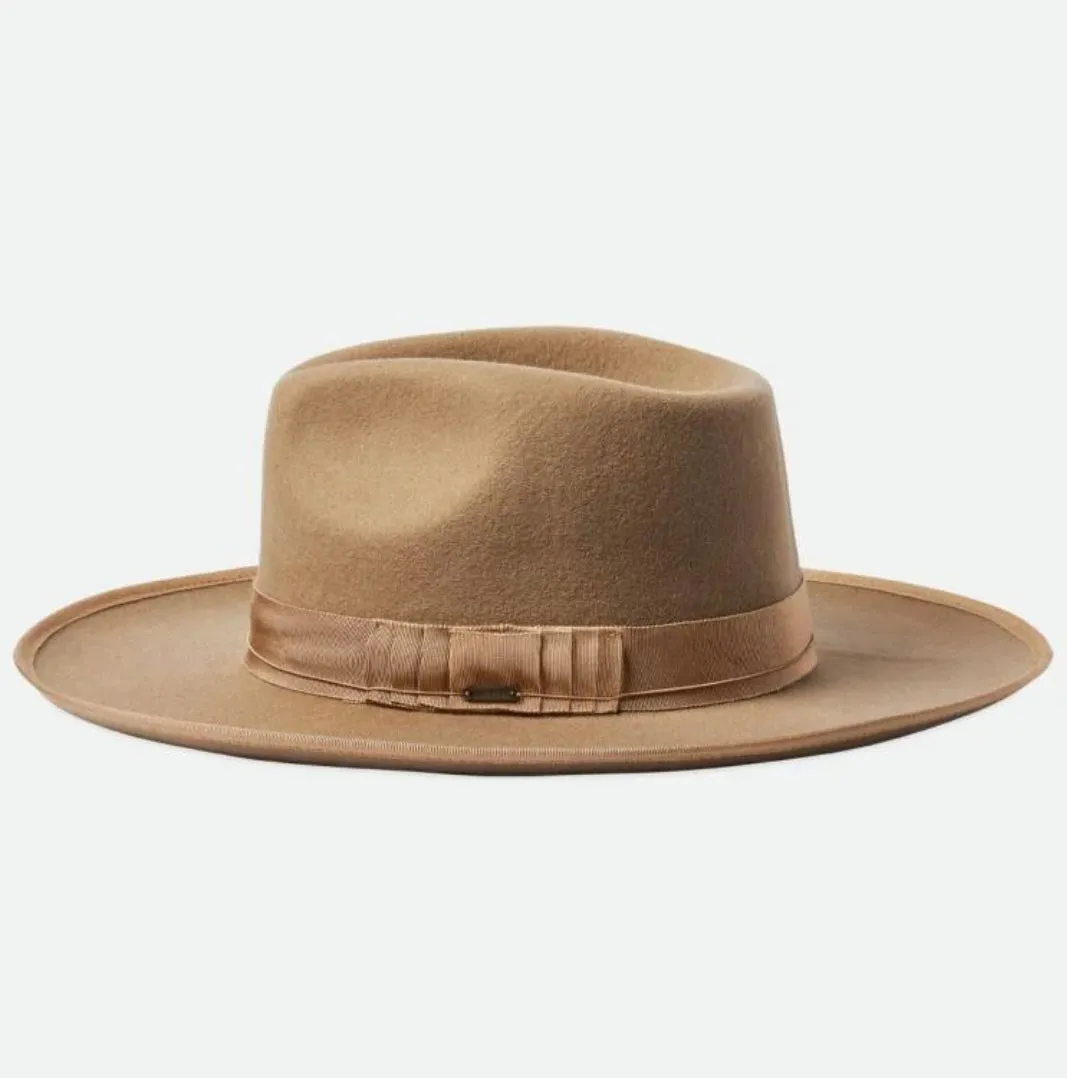 Brixton - Reno Fedora - Wool Felt - 2 Colours: Moss - S or Sand - XS
