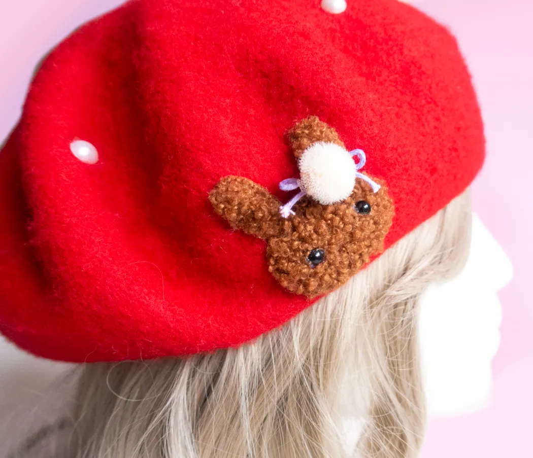 Bunny Beret Red