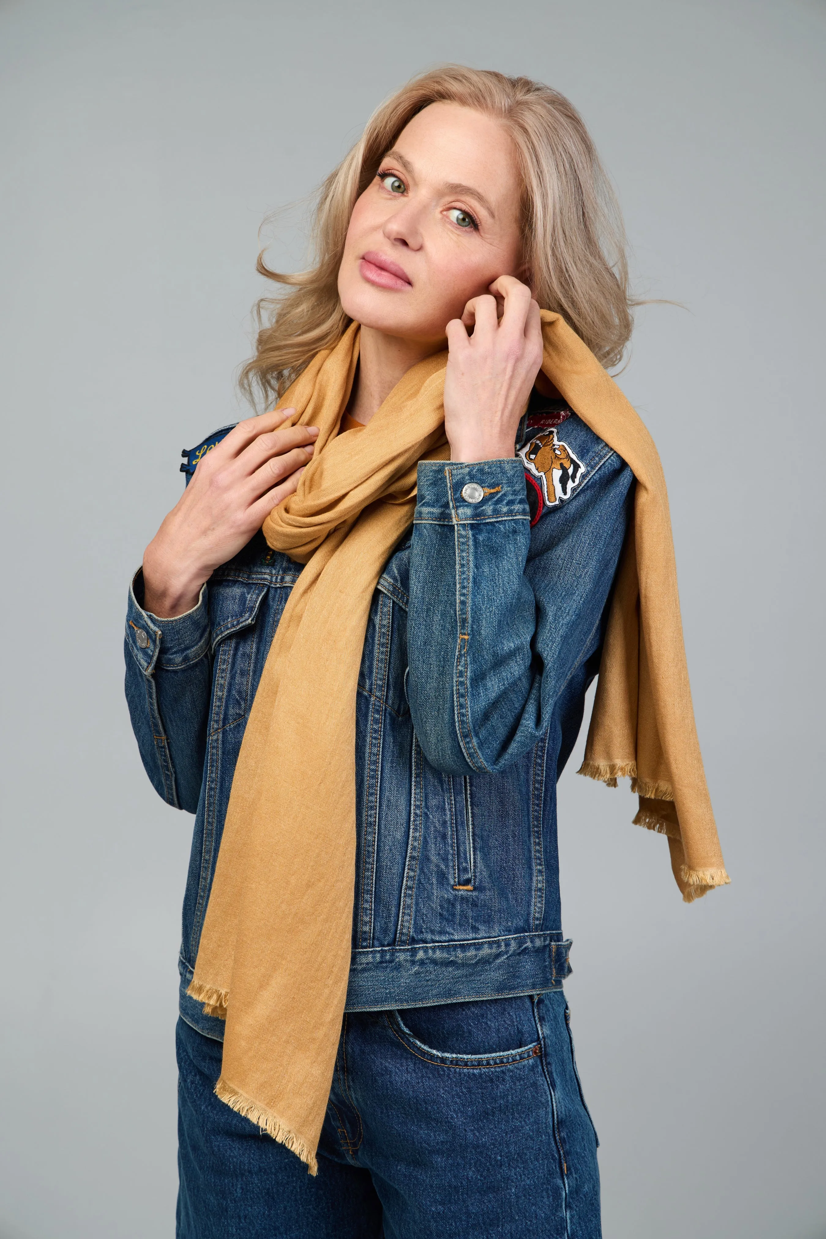 Cashmere A Silk Scarf With Eyelash Fringe