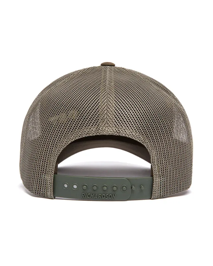 Cat X Richardson 112 Trucker Hat - Army Moss Bio Lime