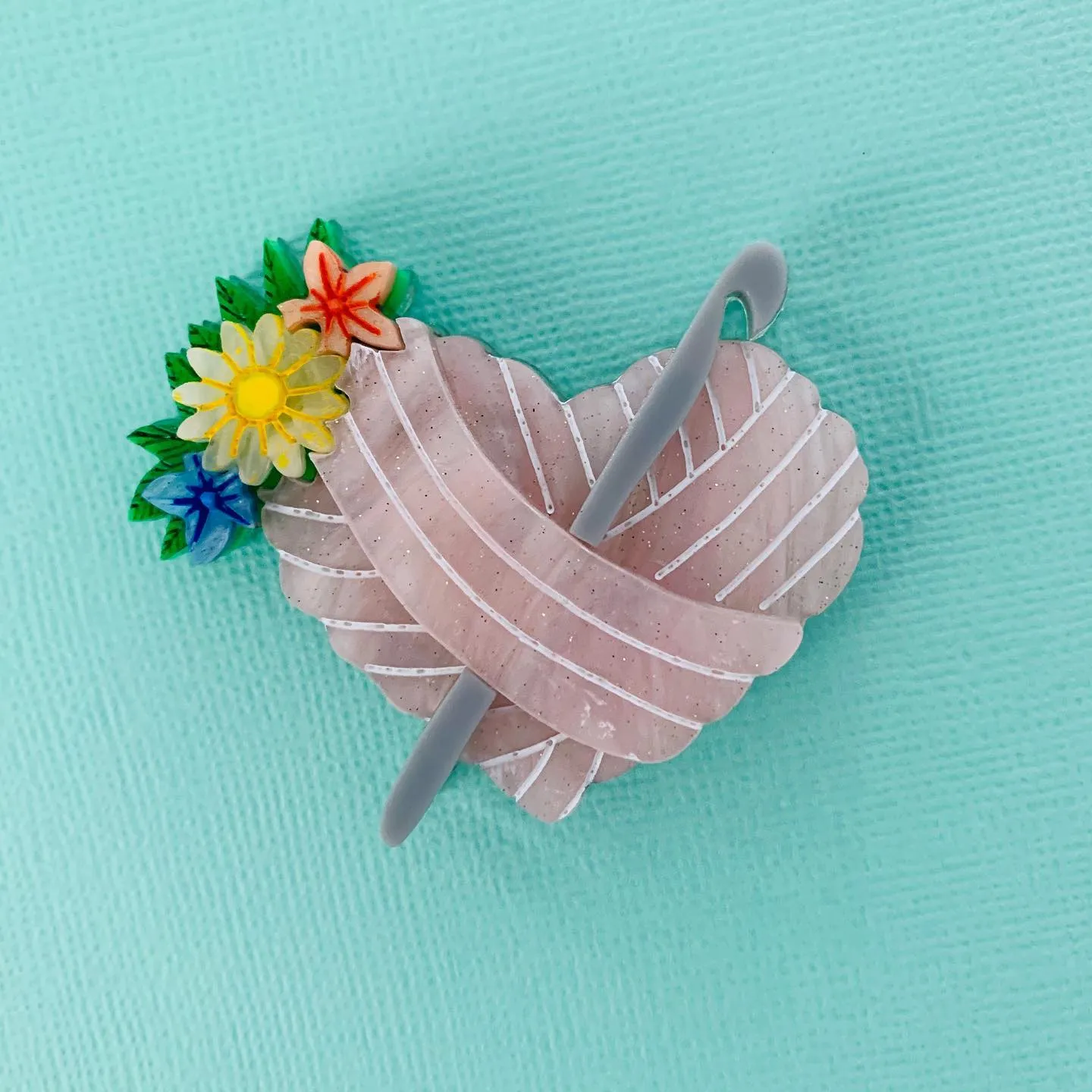 Crochet brooch