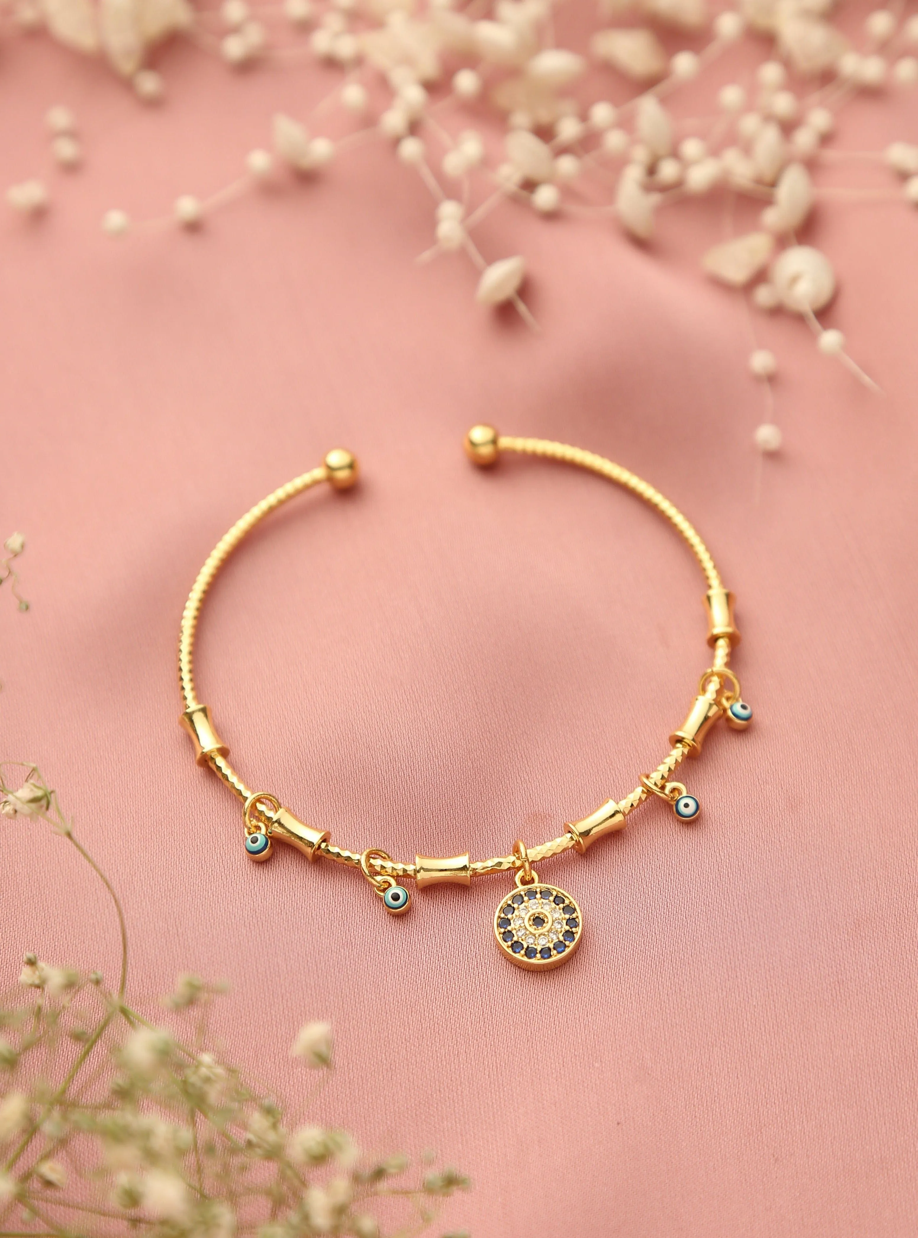 Daena Evil Eye Charm Bangle
