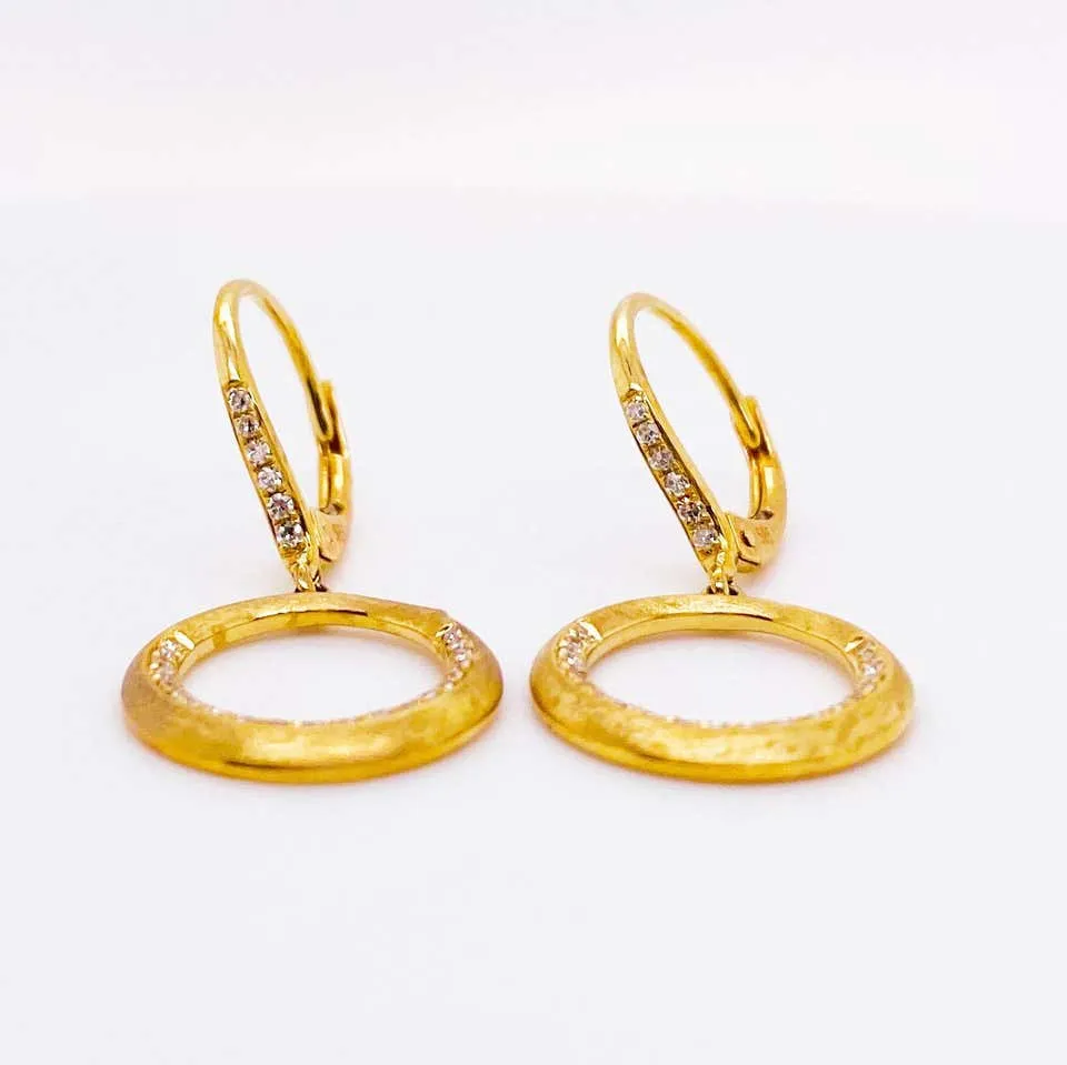 Diamond Open Circle Satin Earrings