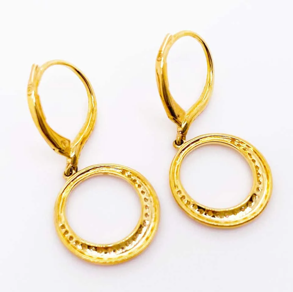 Diamond Open Circle Satin Earrings