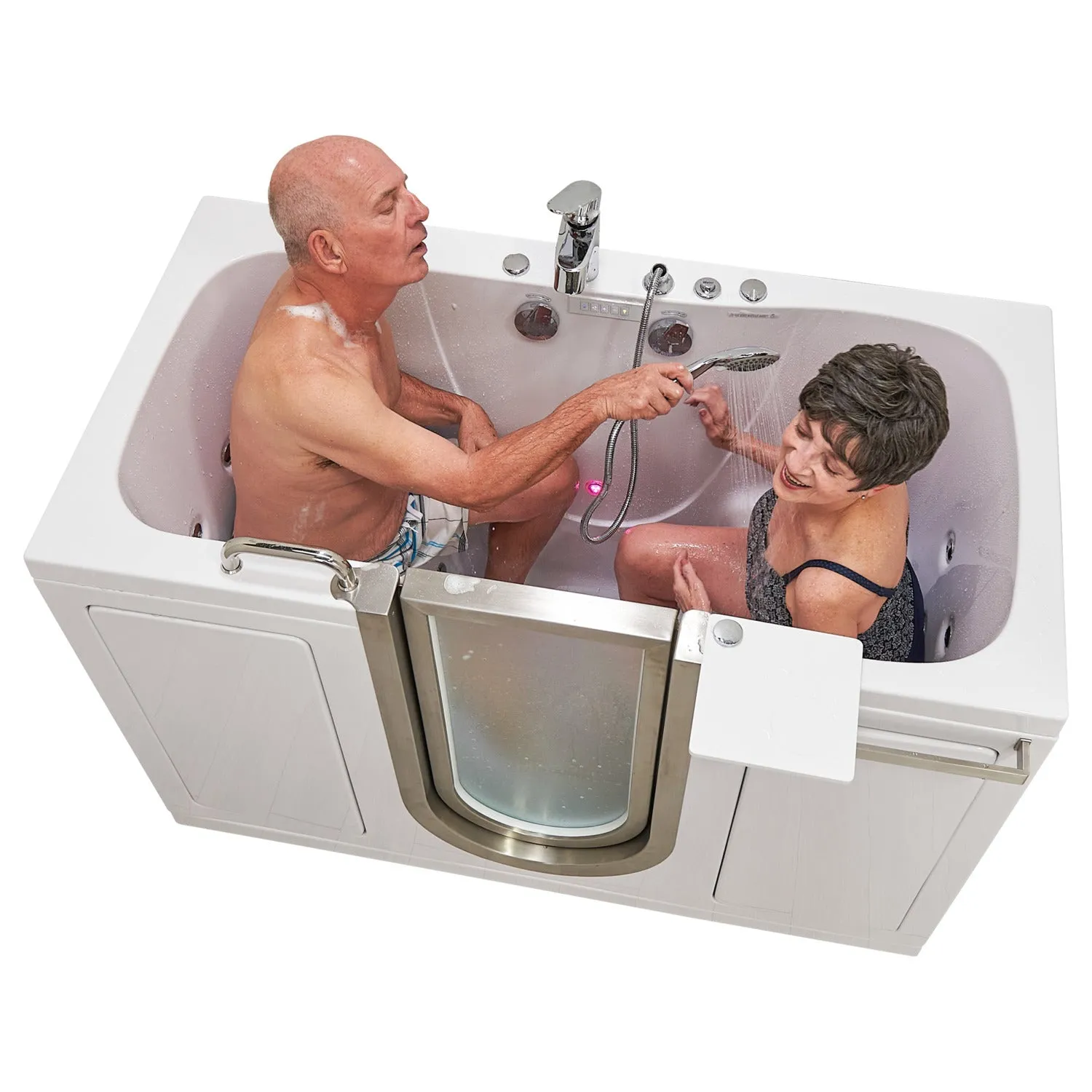 Ella's Bubbles The Companion Two-Seat Inward Swing Door Acrylic Walk-In Bathtub
