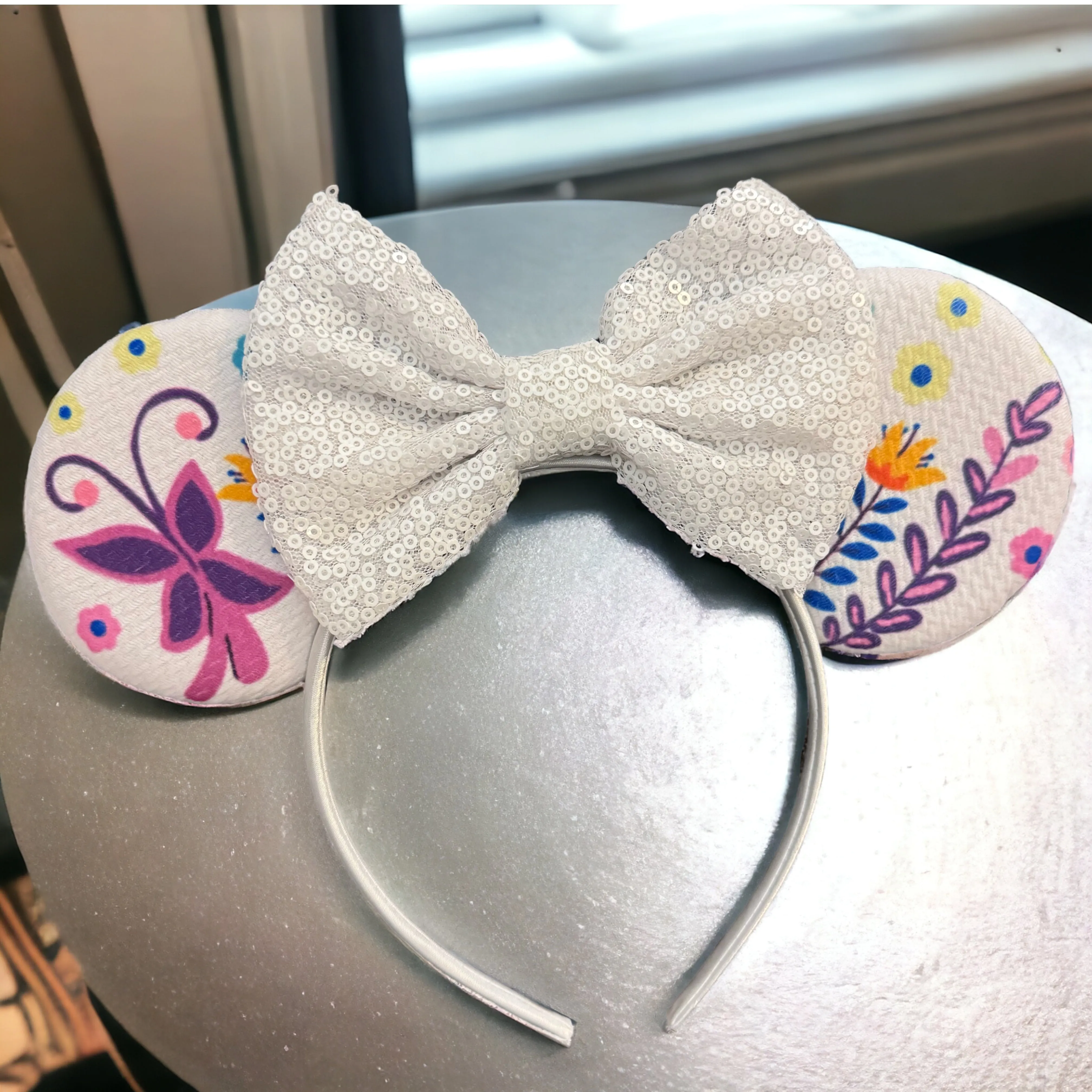 Encanto Inspired Mouse Ears Headband with Sequin Bow – Brand New!