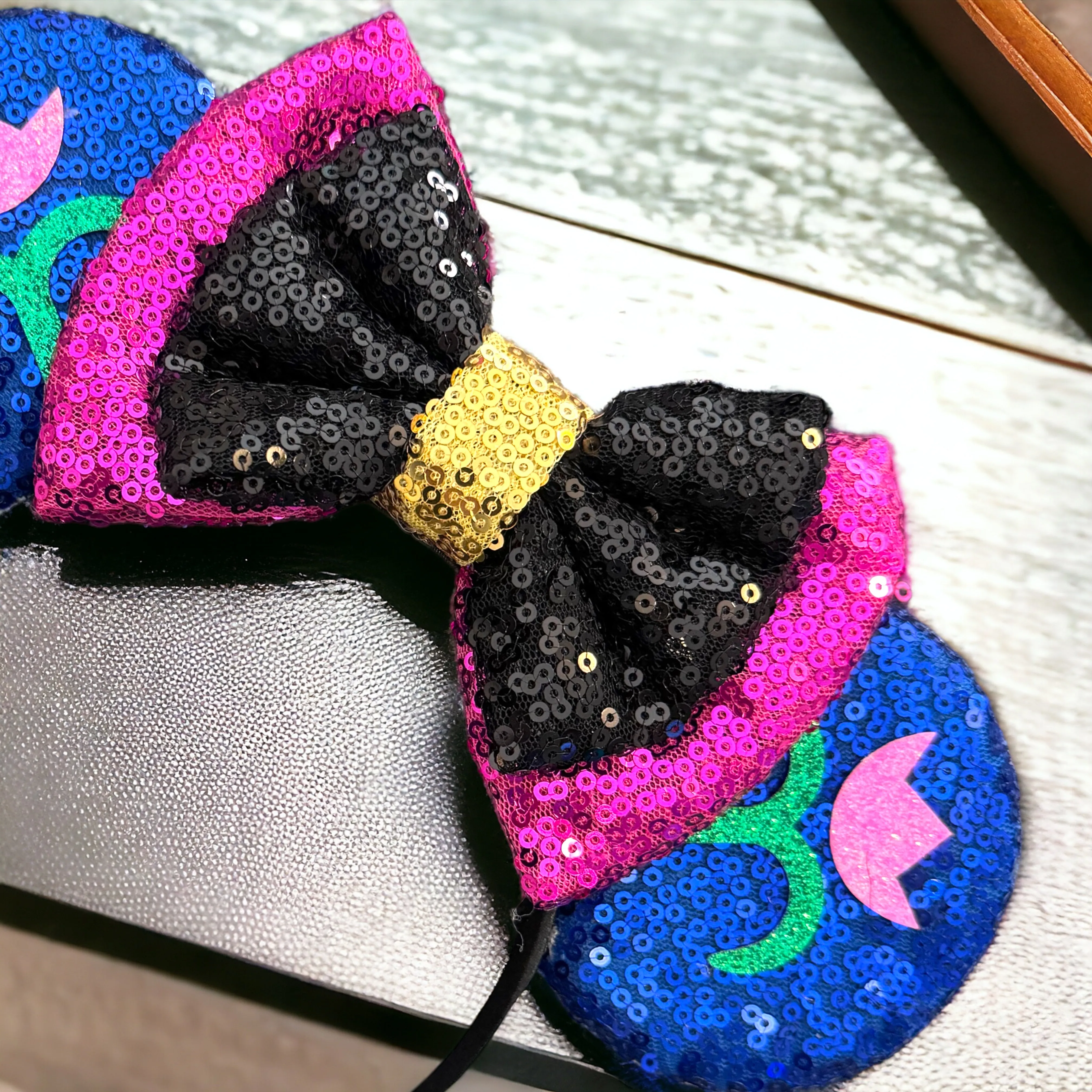 Encanto Inspired Mouse Ears Headband with Sequin Bow – Brand New!