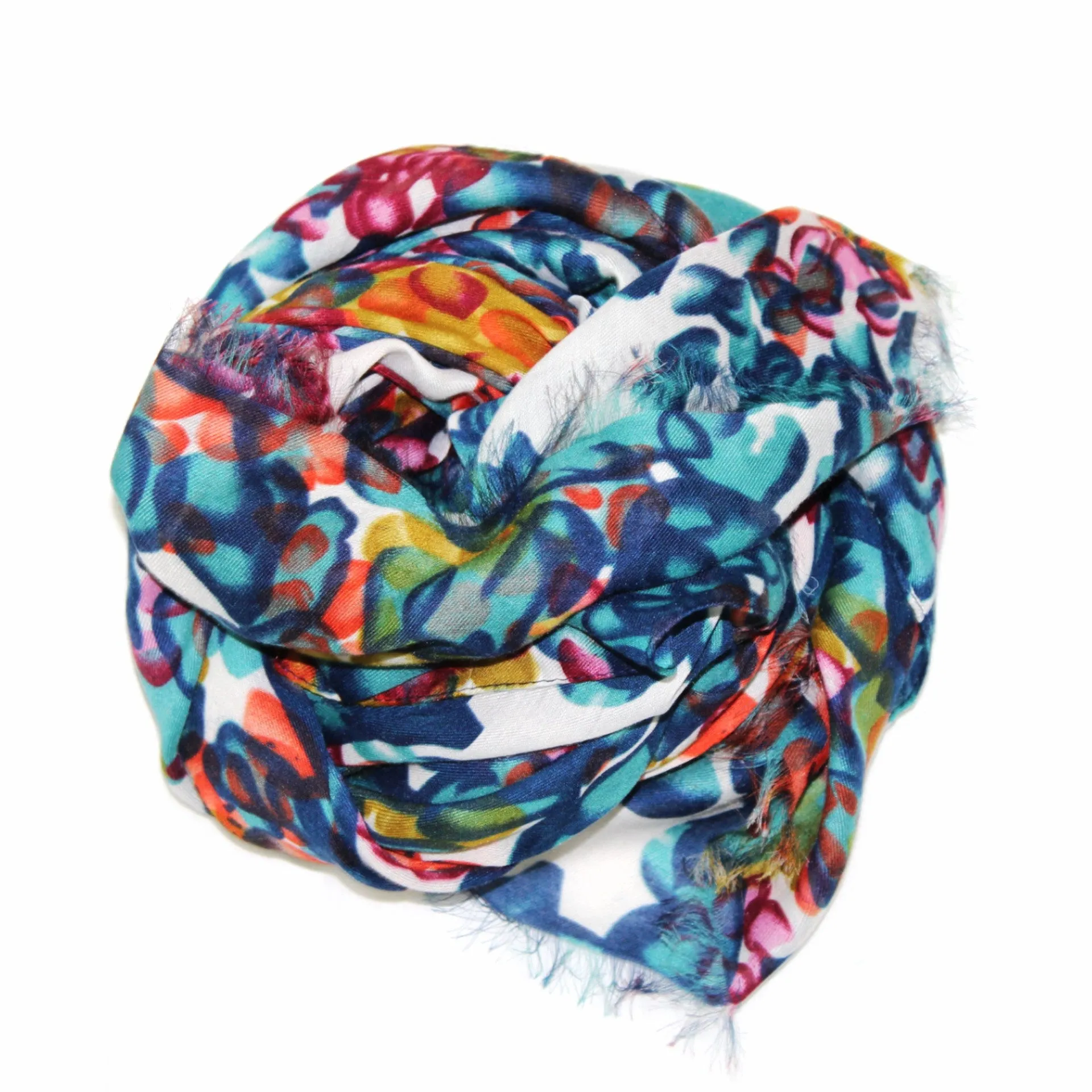 Floral Print Scarf - Blue