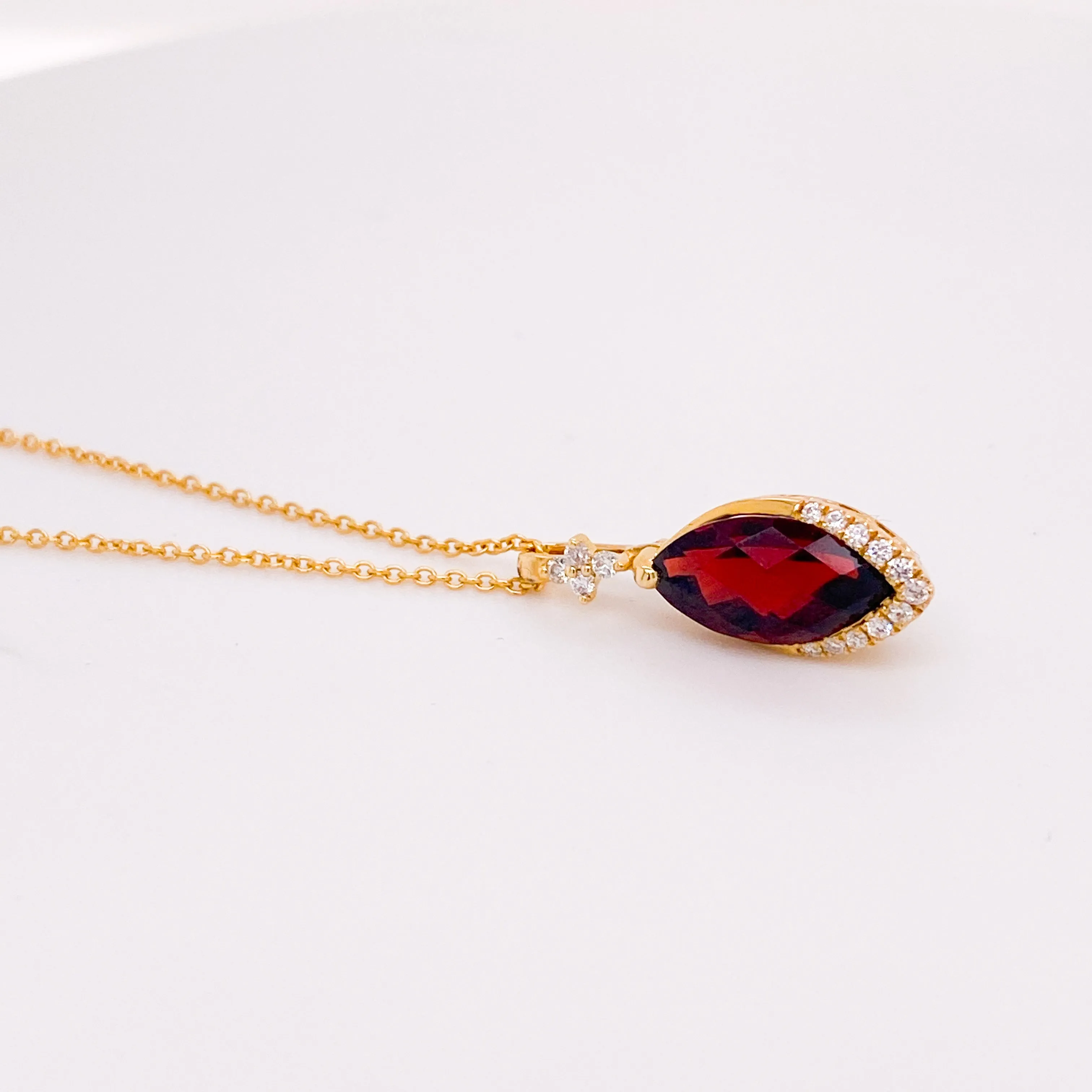 Garnet Marquise & Diamond Pendant