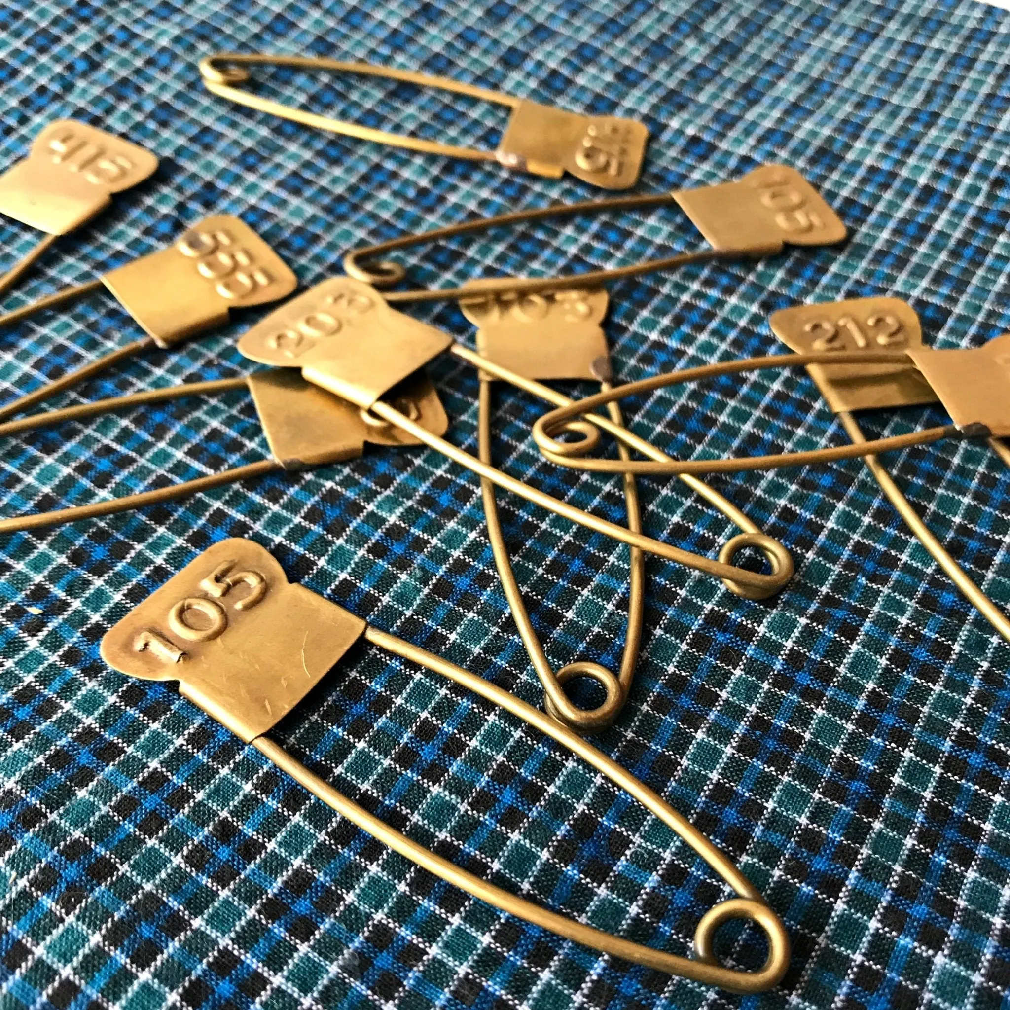 Handmade Brass Number Pins