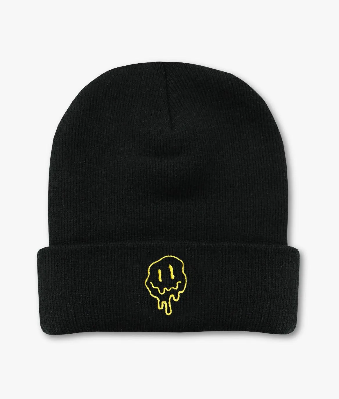 Happy Face Drip Embroidered Beanie