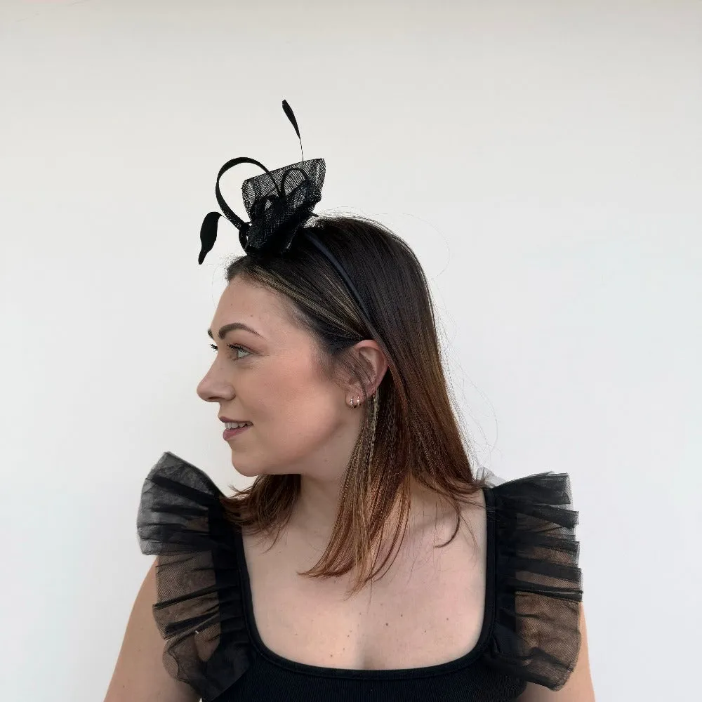 J Bees JB24/54 Bow Fascinator In Black