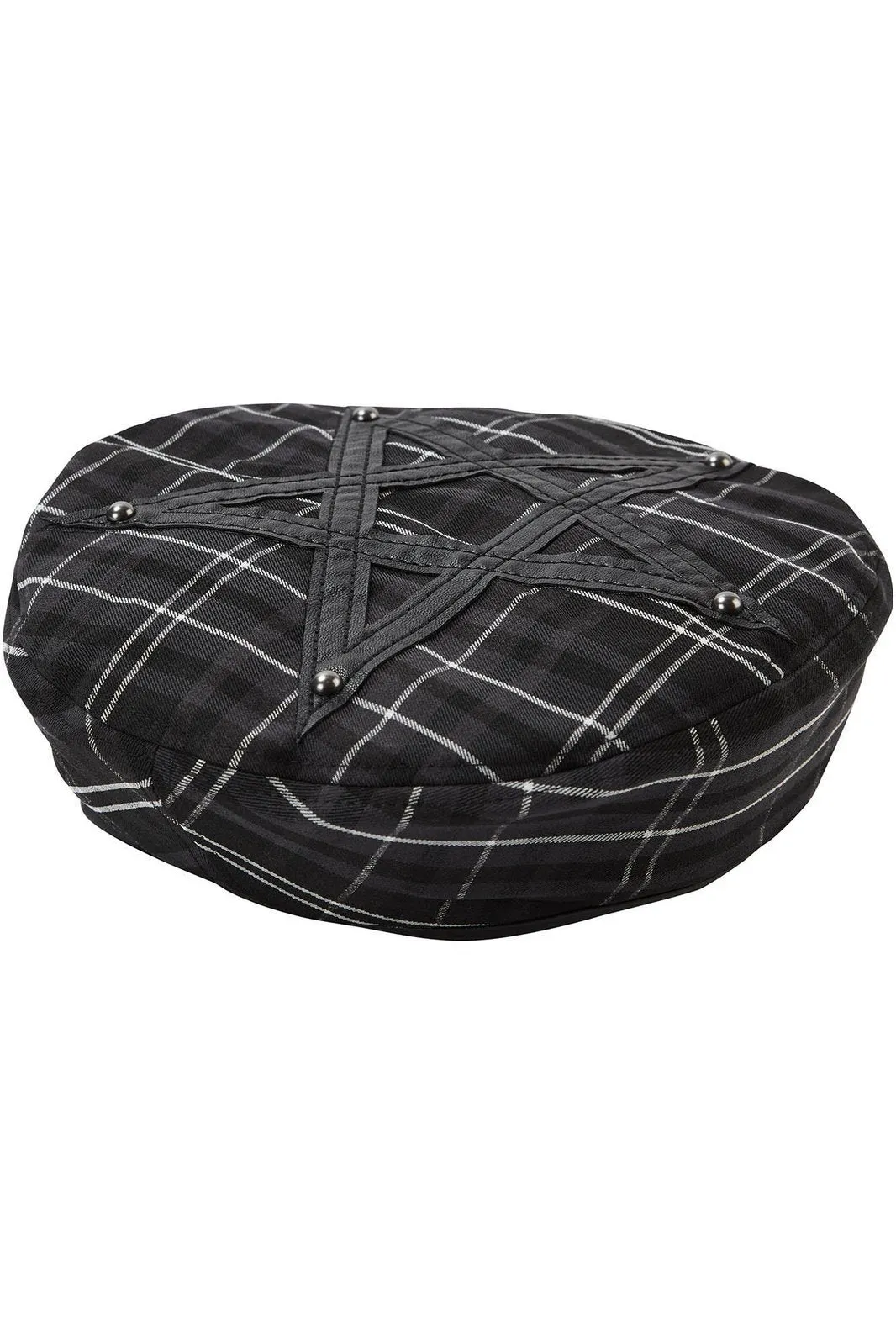 Killstar Dark Fate Beret in Ash Tartan