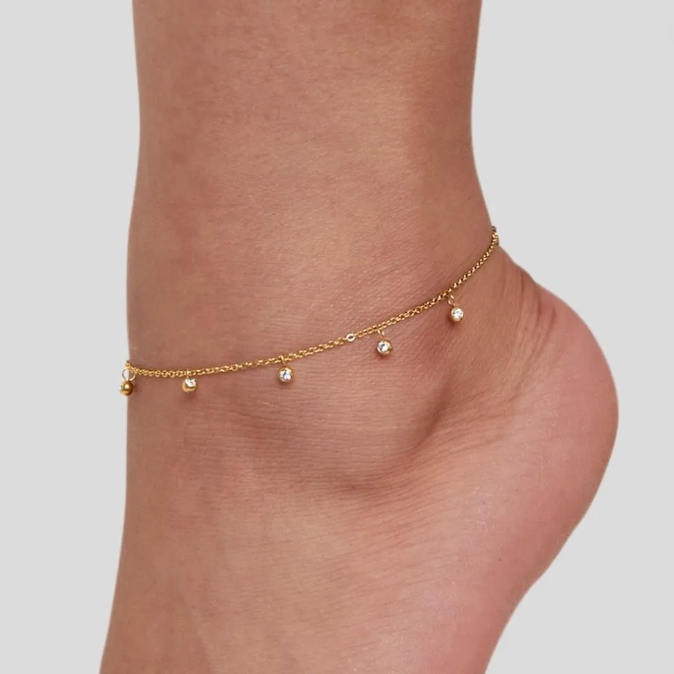 Lana Crystal Droplet Anklet