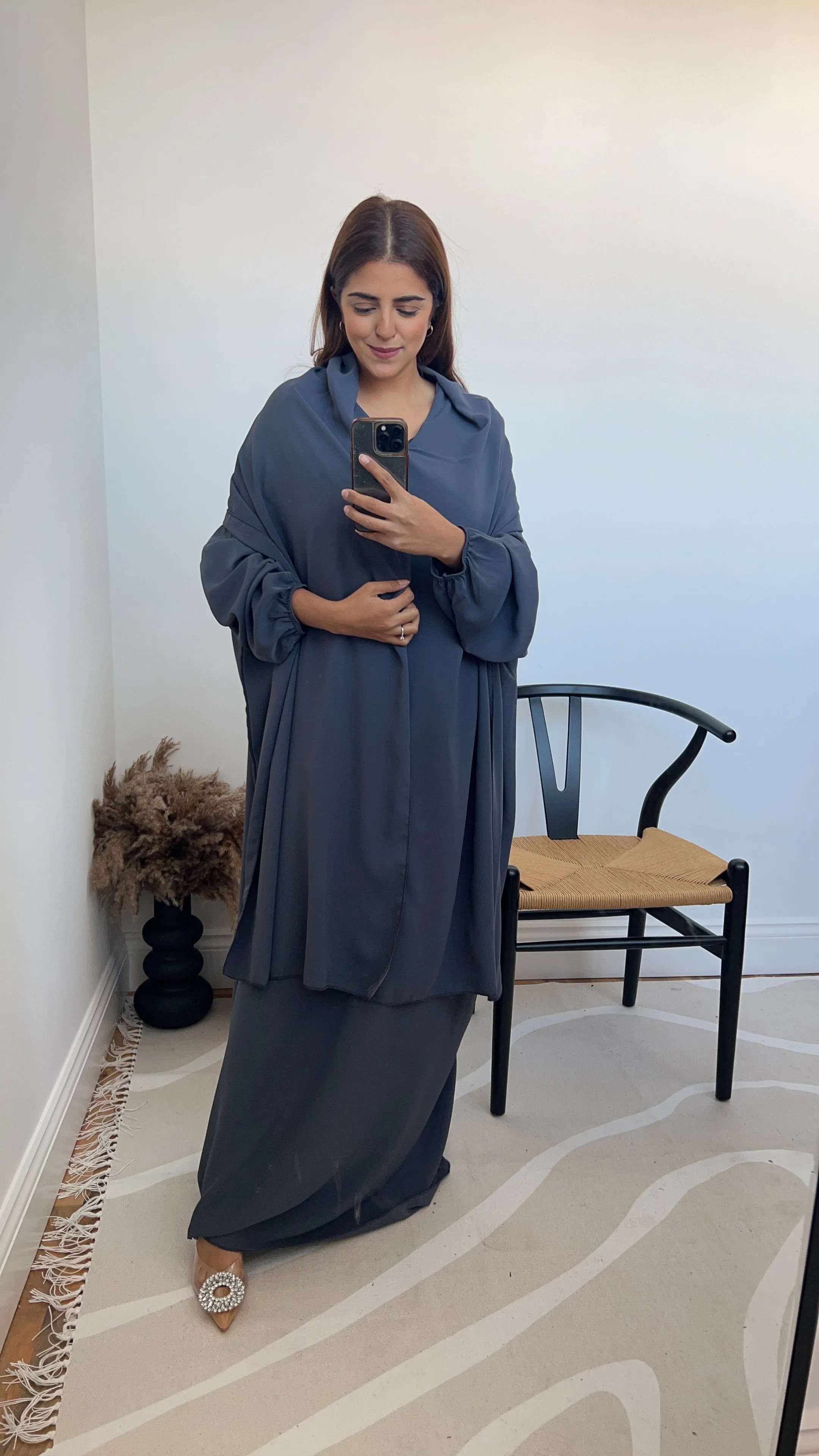 Layli Hooded Abaya grey