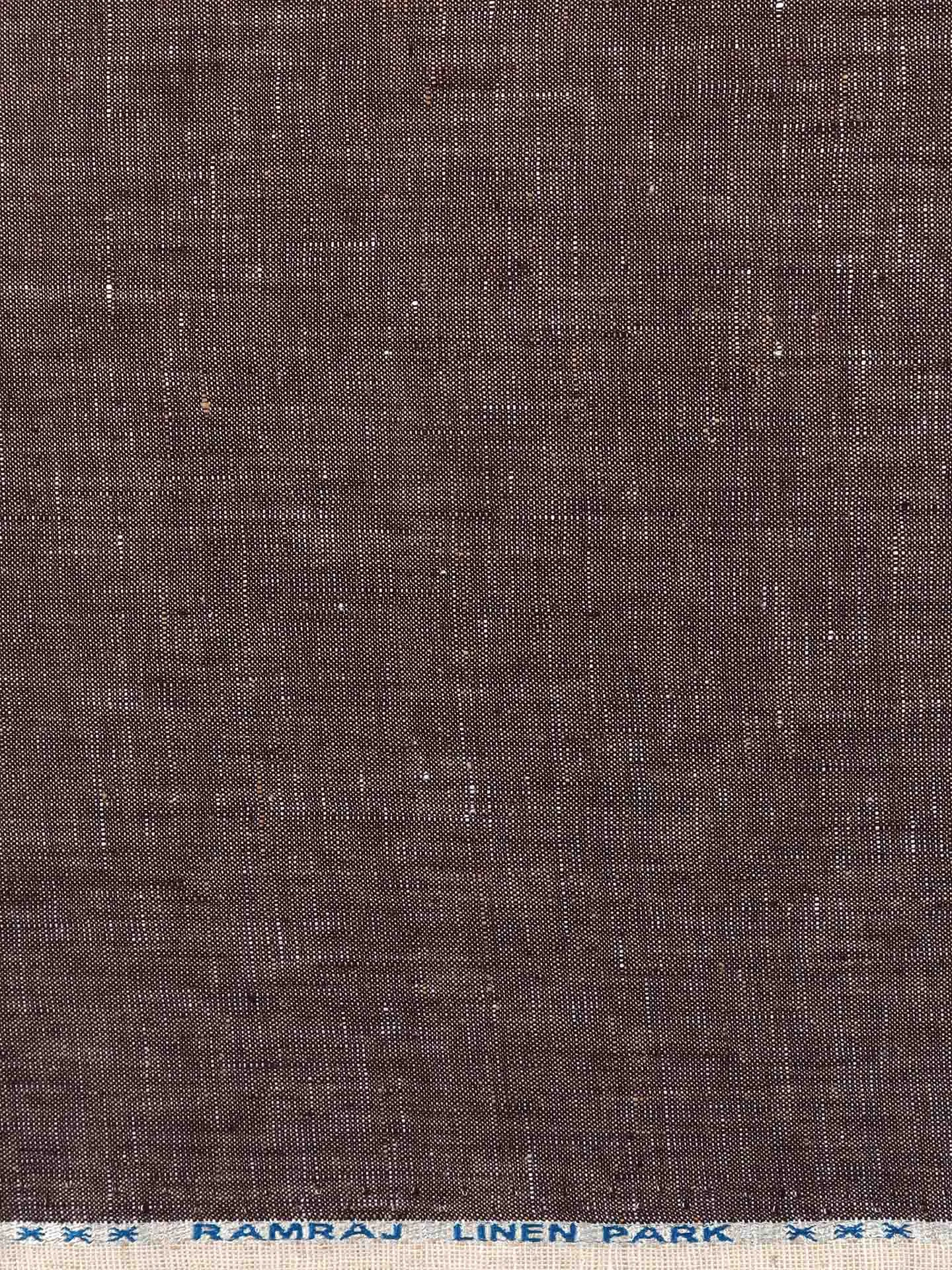 Linen Brooks Brown Suiting Self Design Fabric