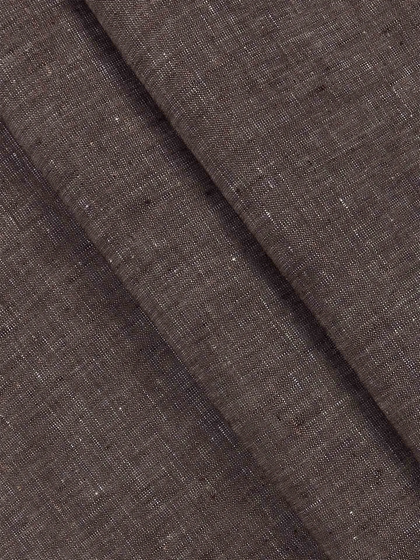Linen Brooks Brown Suiting Self Design Fabric