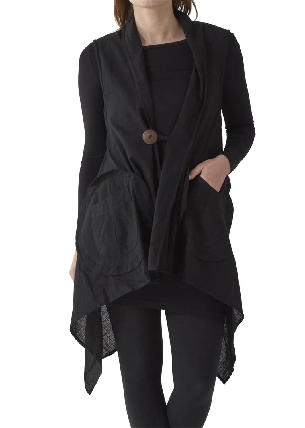 Linen Vest with Button Fashion