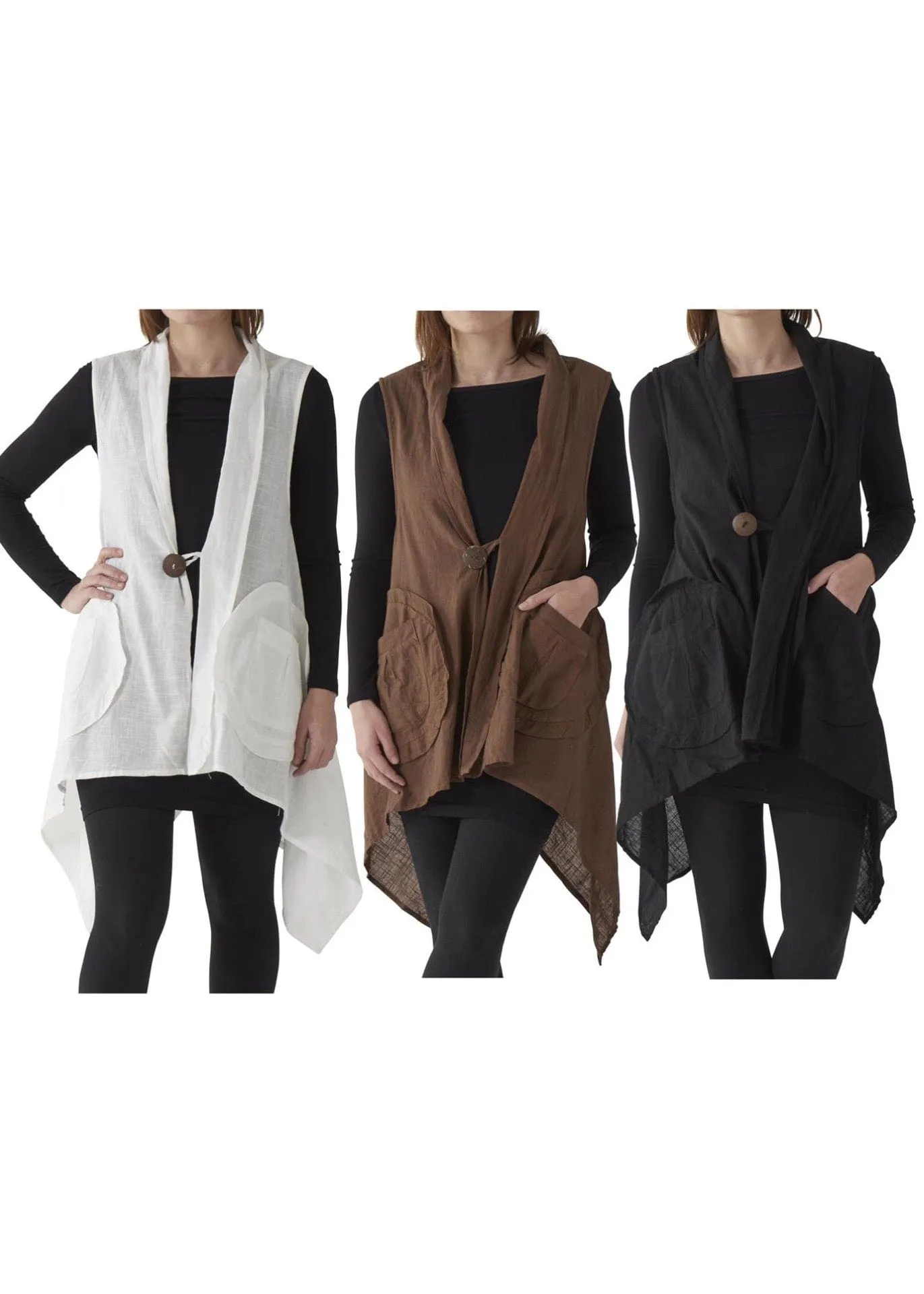 Linen Vest with Button Fashion
