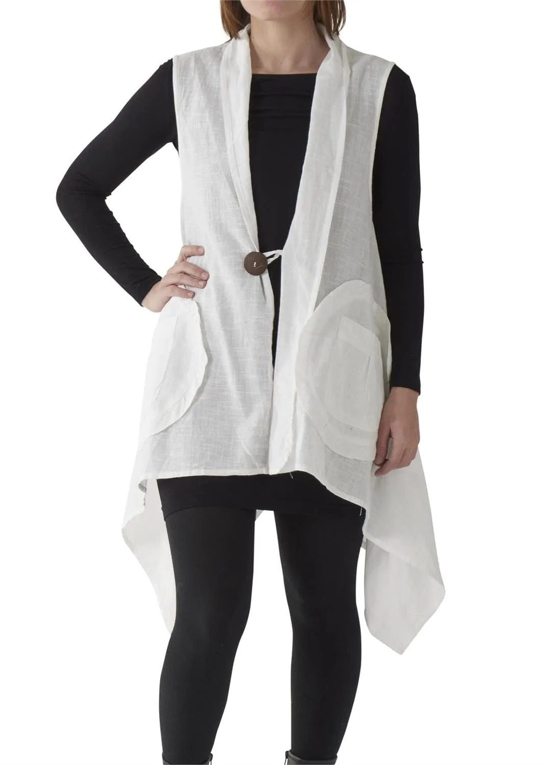 Linen Vest with Button Fashion