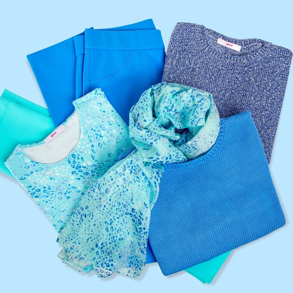 Modal & Silk Scarf in Turquoise Leo