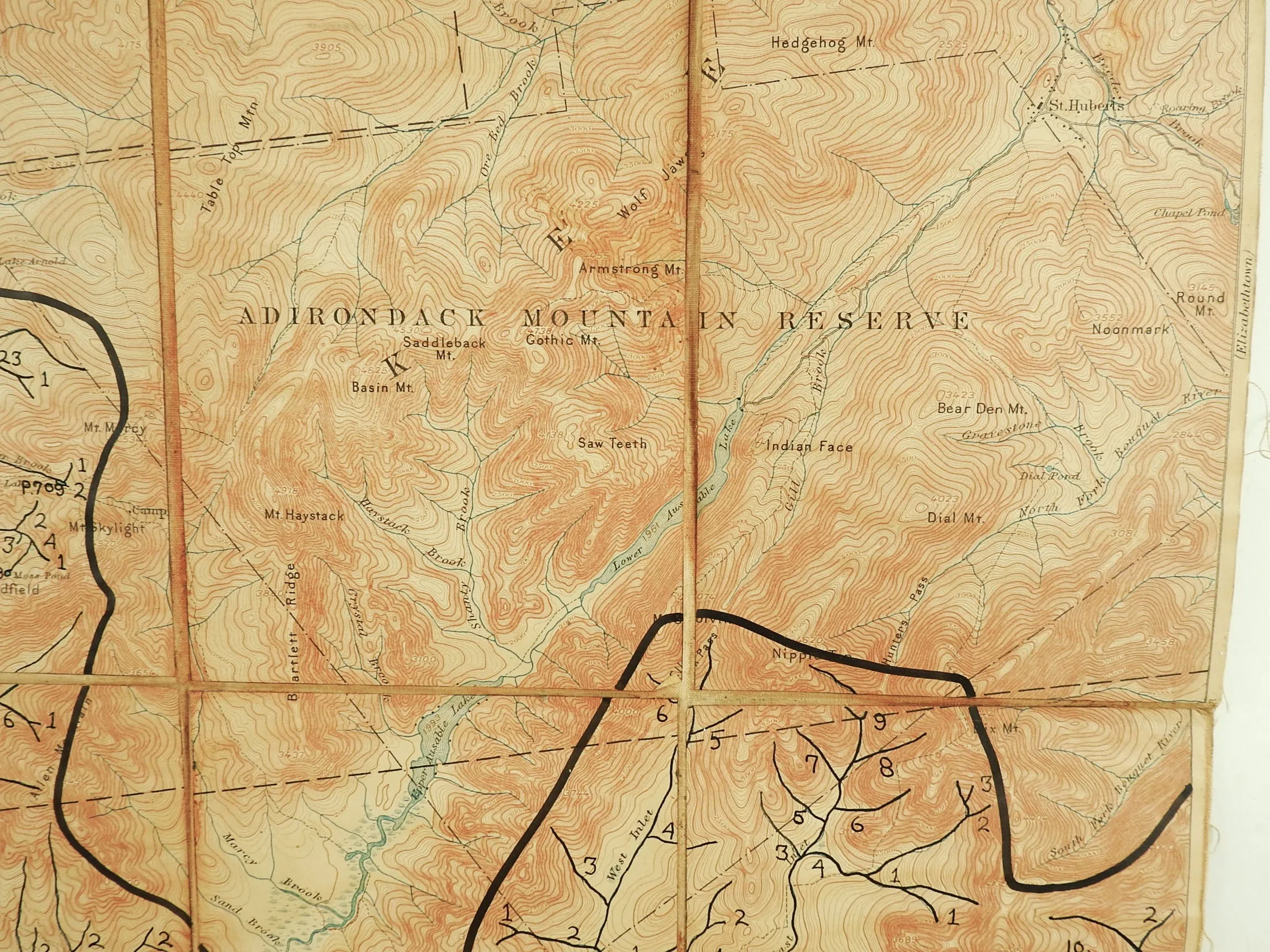 Mt. Marcy, New York 1894 US Geological Survey Folding Map