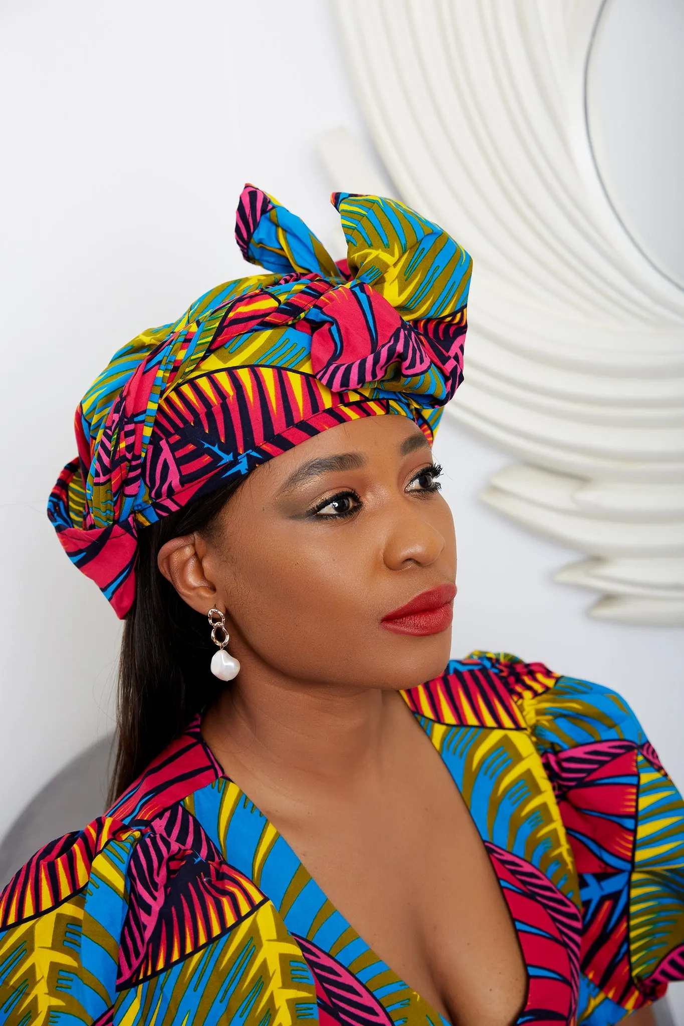 New In African Ankara Print Headwrap/Headtie - Pelumi
