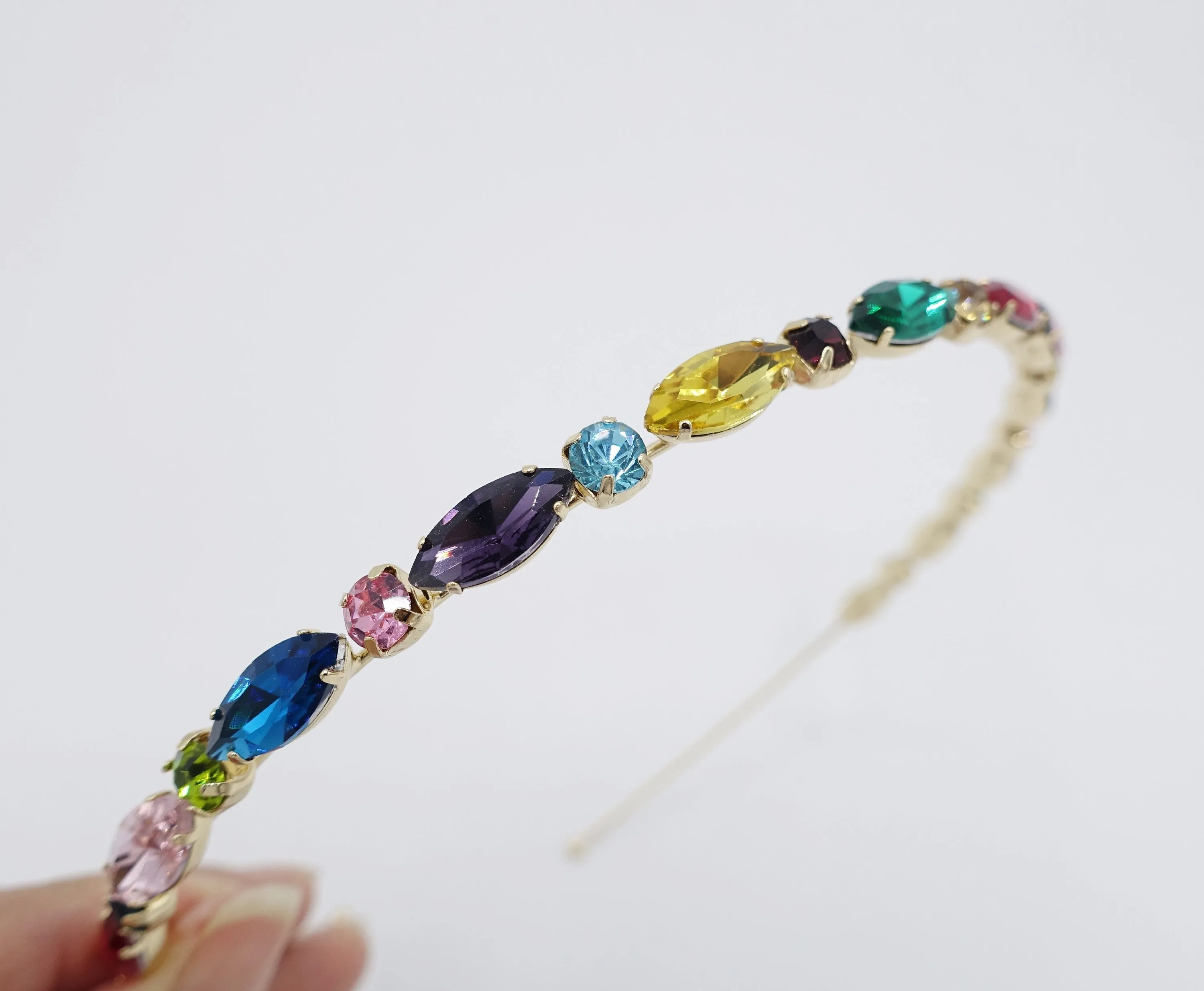 oval glass headband, bling headband, event headband for women