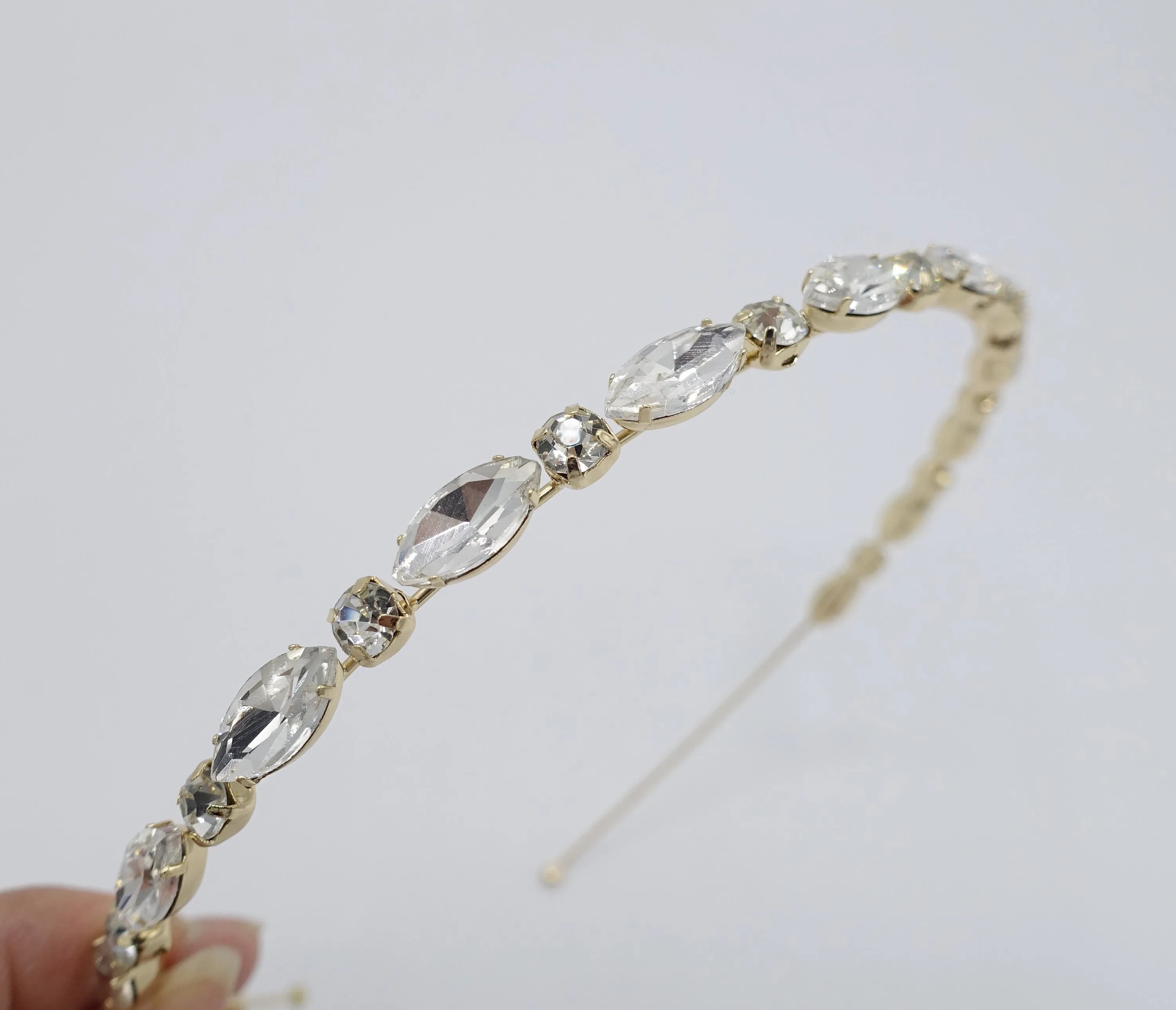 oval glass headband, bling headband, event headband for women