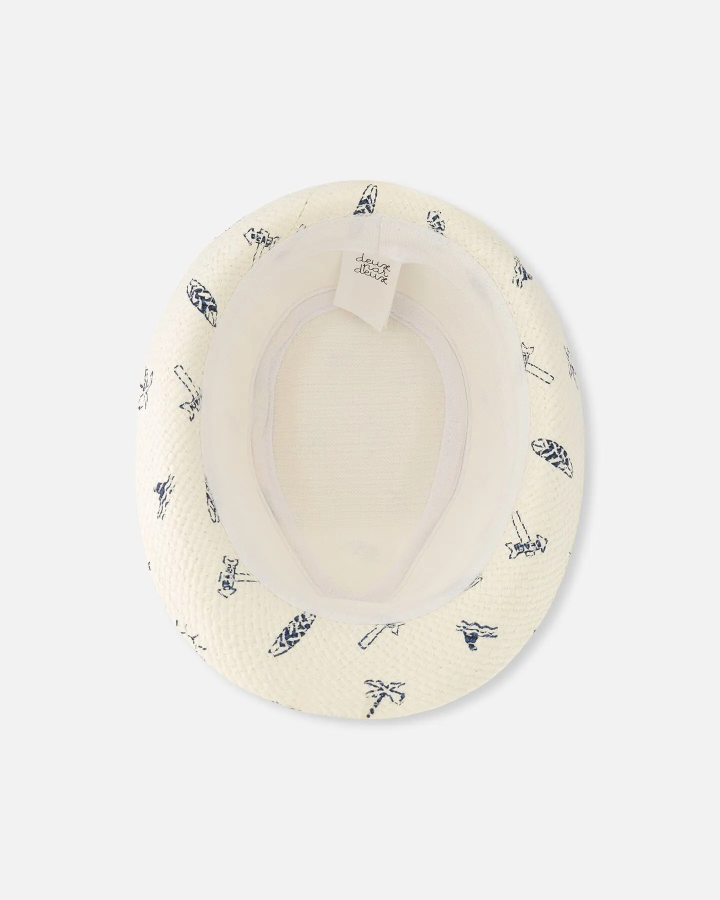 Printed Straw Hat Beach Print