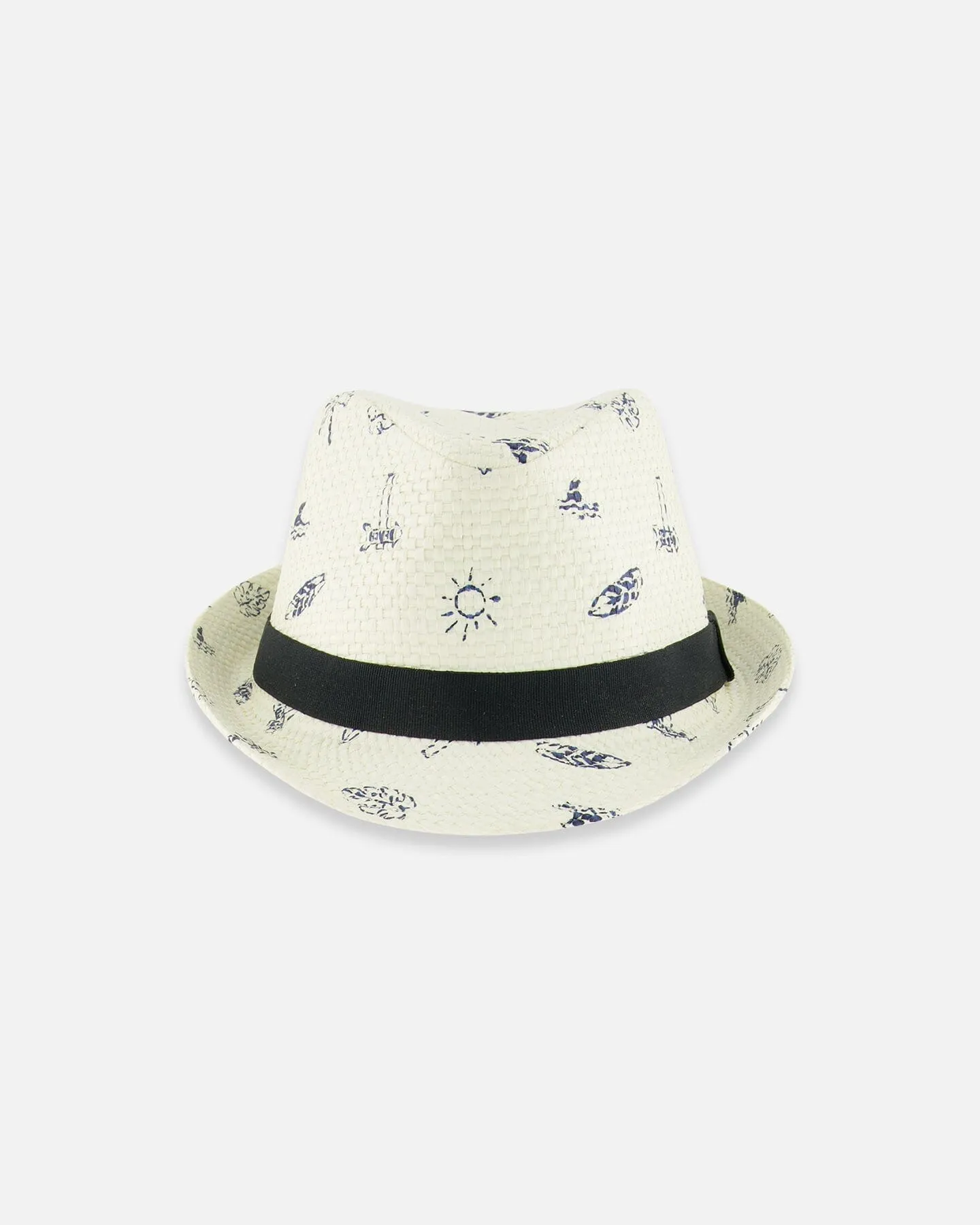 Printed Straw Hat Beach Print