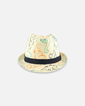 Printed Straw Hat Dinosaurs