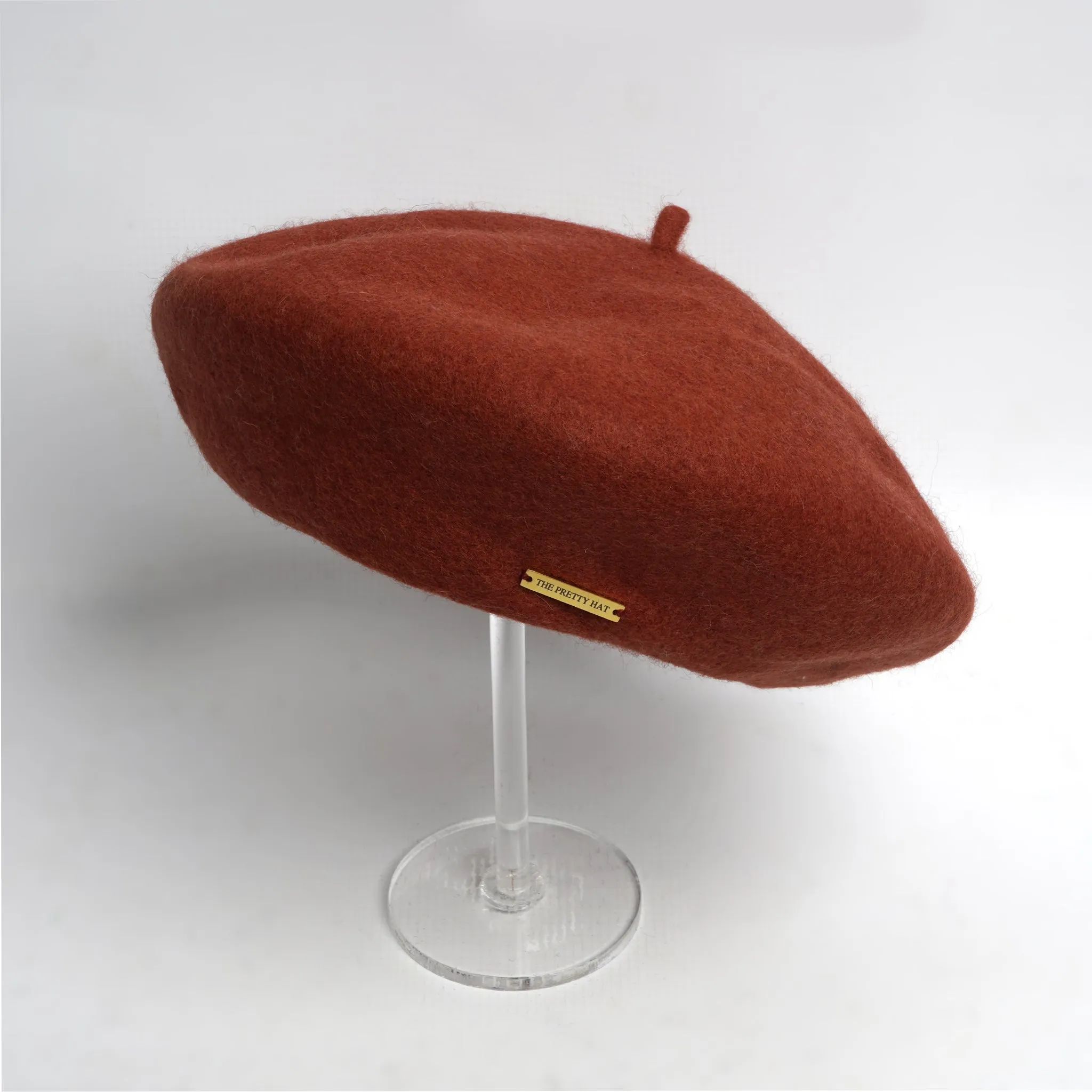 Regina Adjustable Wool Beret - Rust