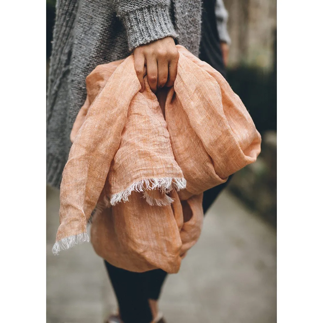 Rust Linen Scarf